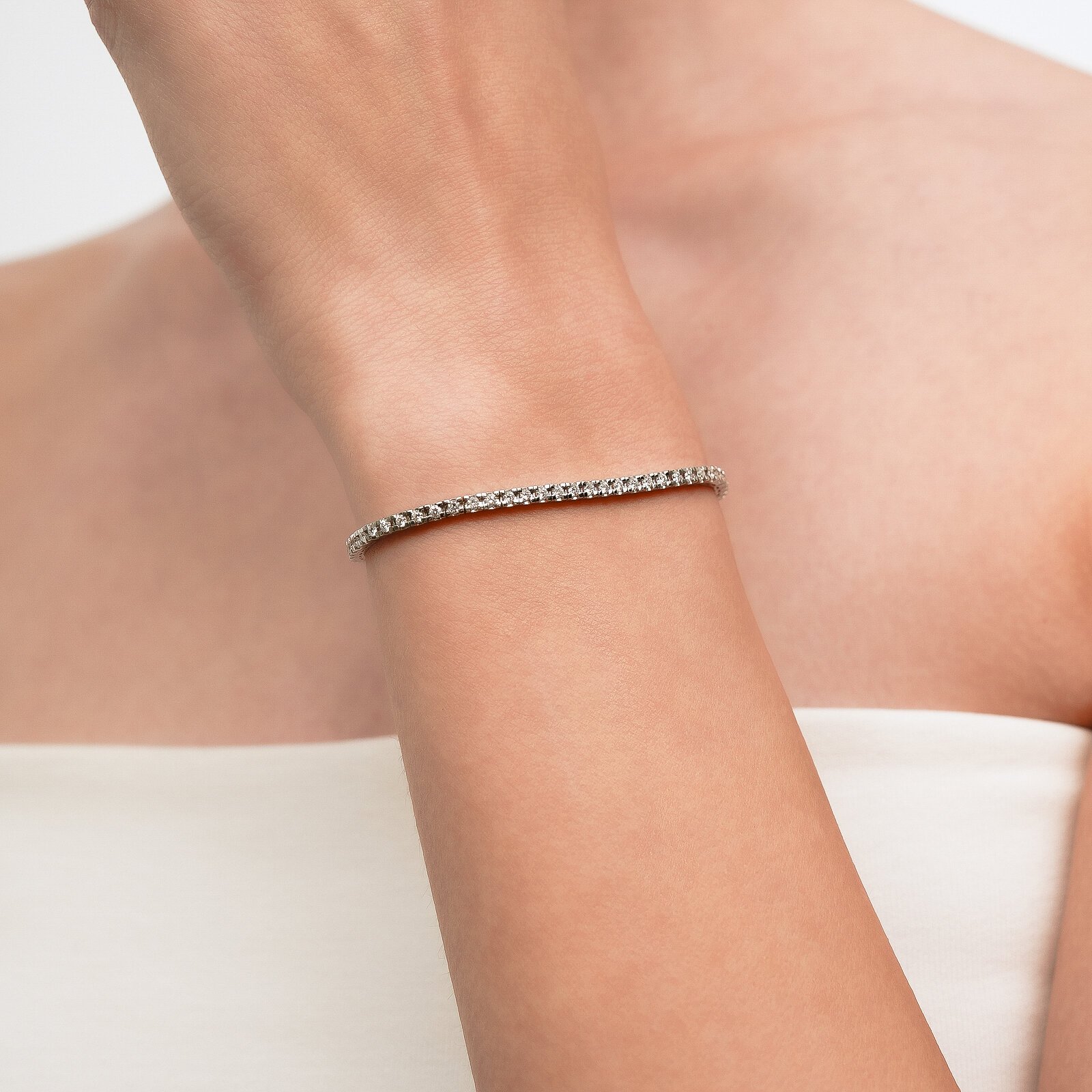 1,48 Karat Laboratuvar Pırlanta Su Yolu Bilezik