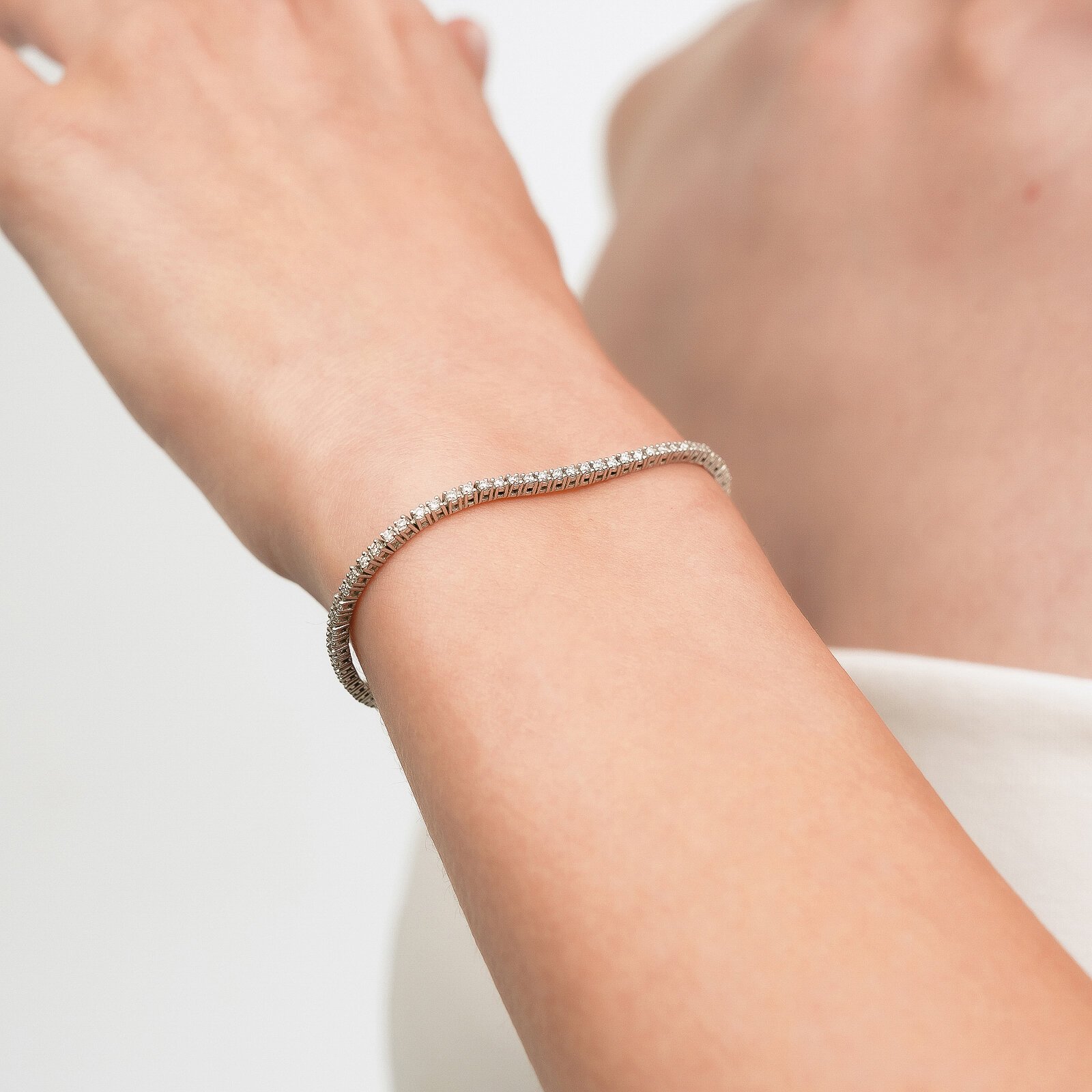 1,35 Karat Laboratuvar Pırlanta Su Yolu Bilezik