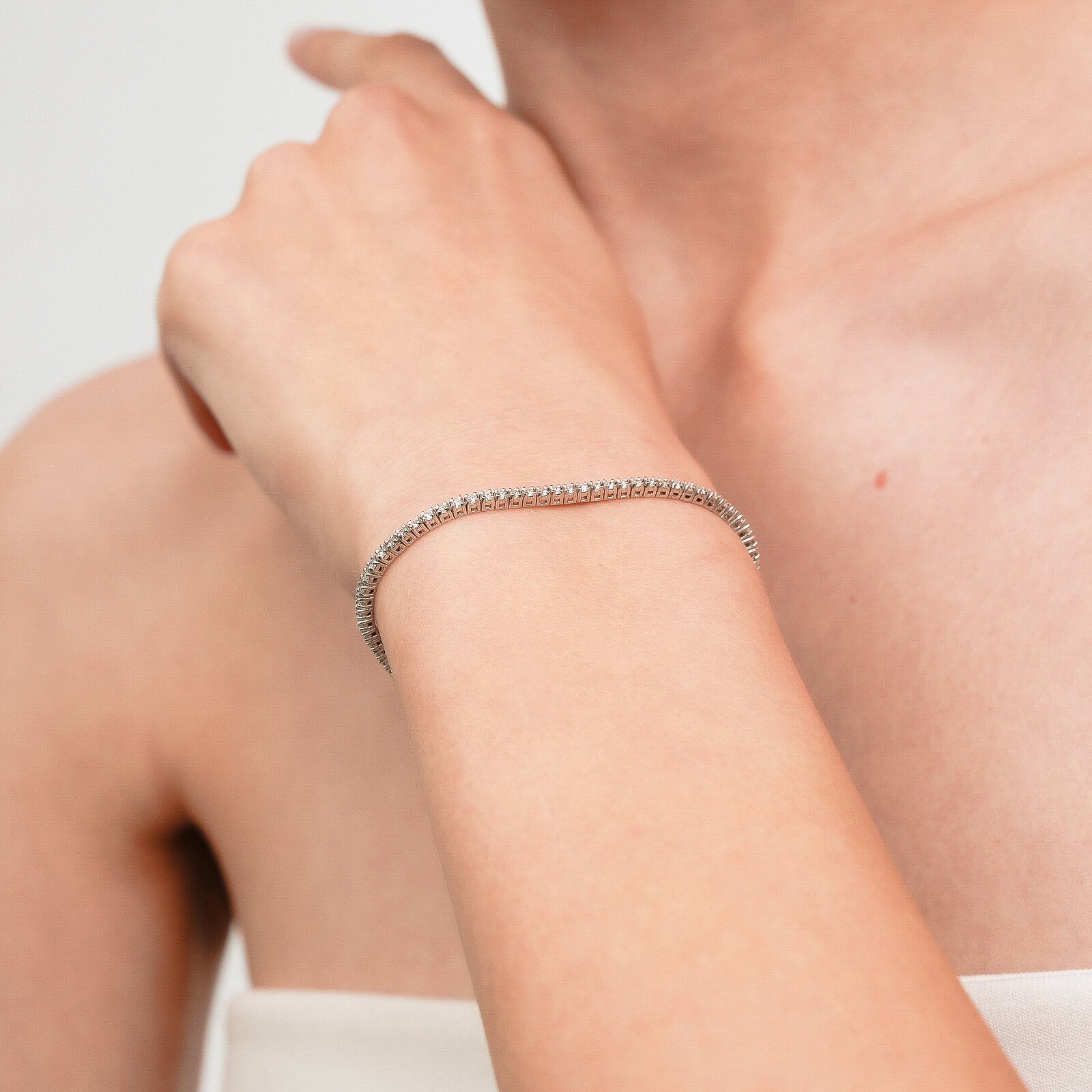 1,38 Karat Laboratuvar Pırlanta Su Yolu Bilezik