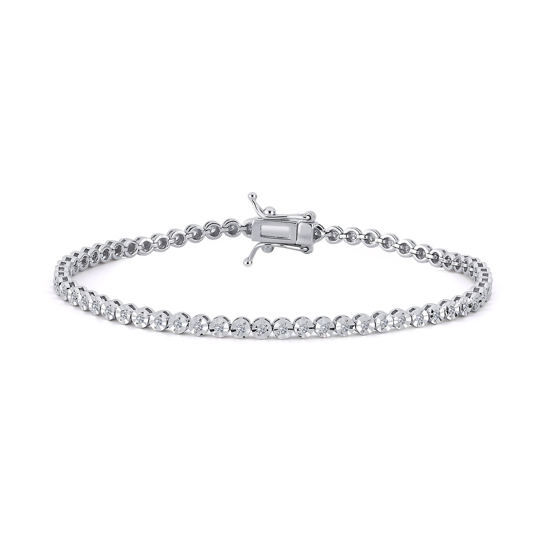 0,44 Karat Laboratuvar Pırlanta Aynalı Su Yolu Bilezik