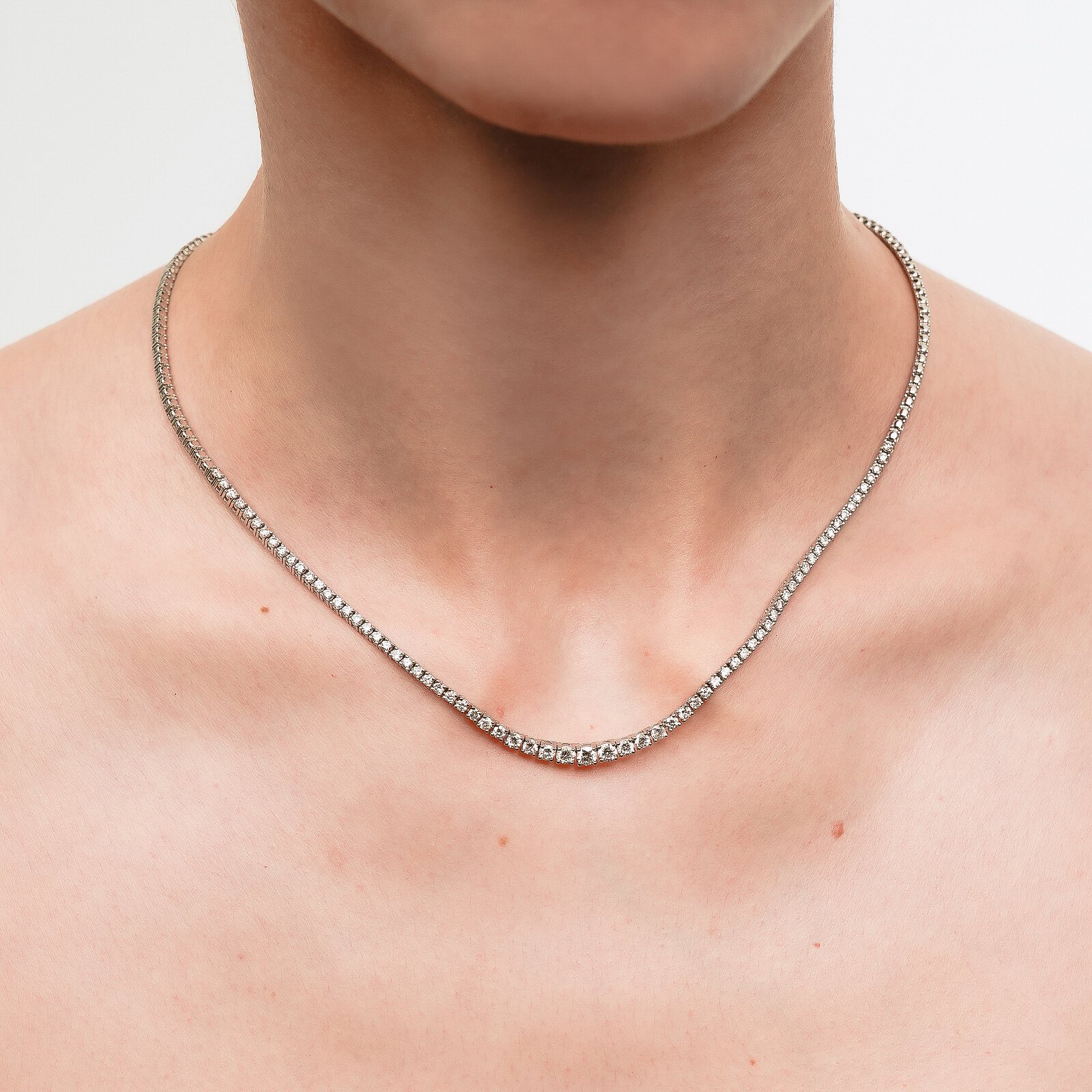 2,85 Karat Laboratuvar Pırlanta Yarım Tur Su Yolu Gerdanlık