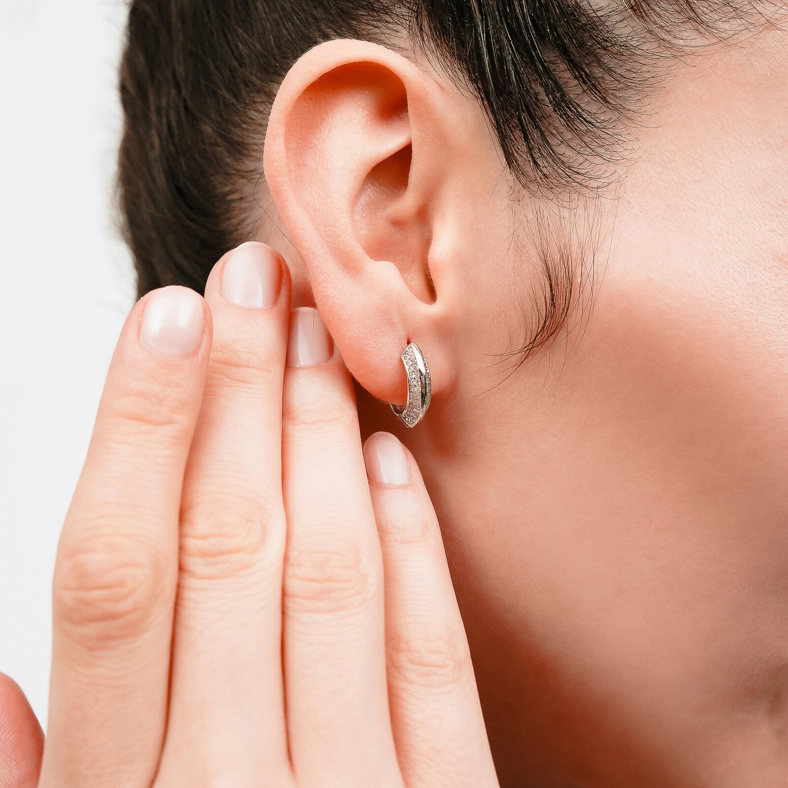 0,65 Karat Laboratuvar Pırlanta Halka Küpe