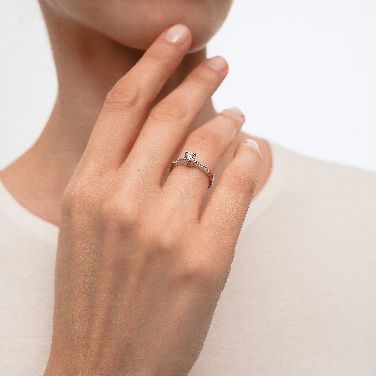 0.36 Karat Laboratuvar Pırlanta Tektaş Yüzük