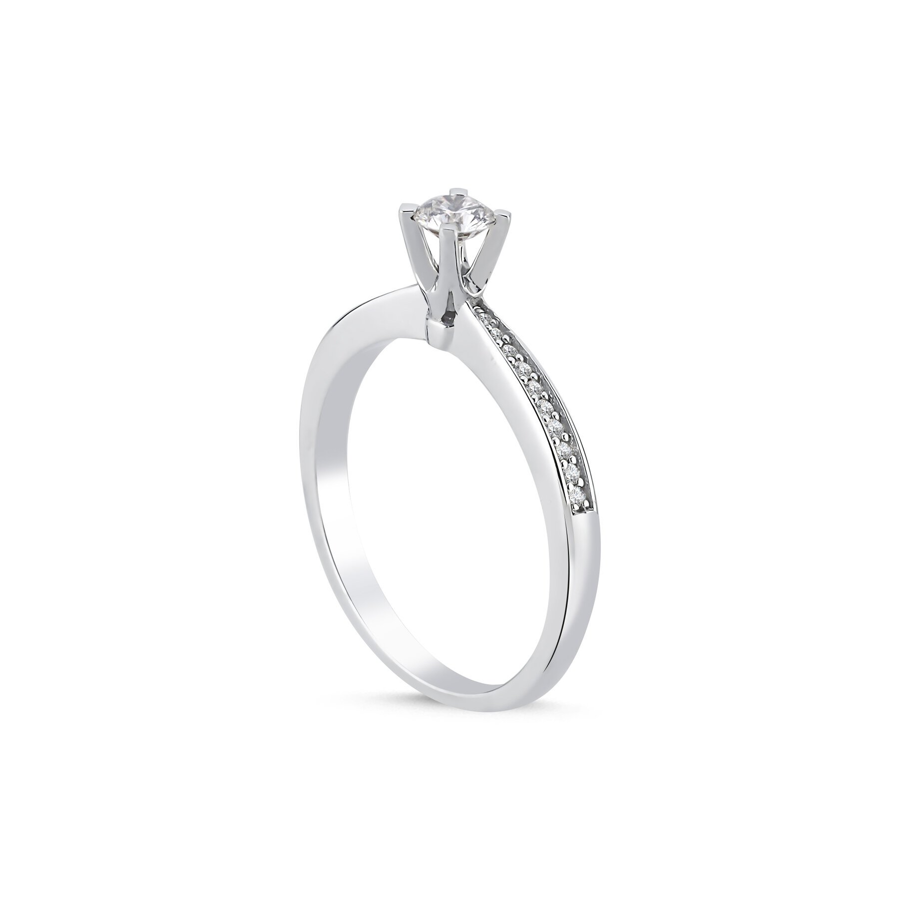 0,22 Karat Laboratuvar Pırlanta Tektaş Yüzük