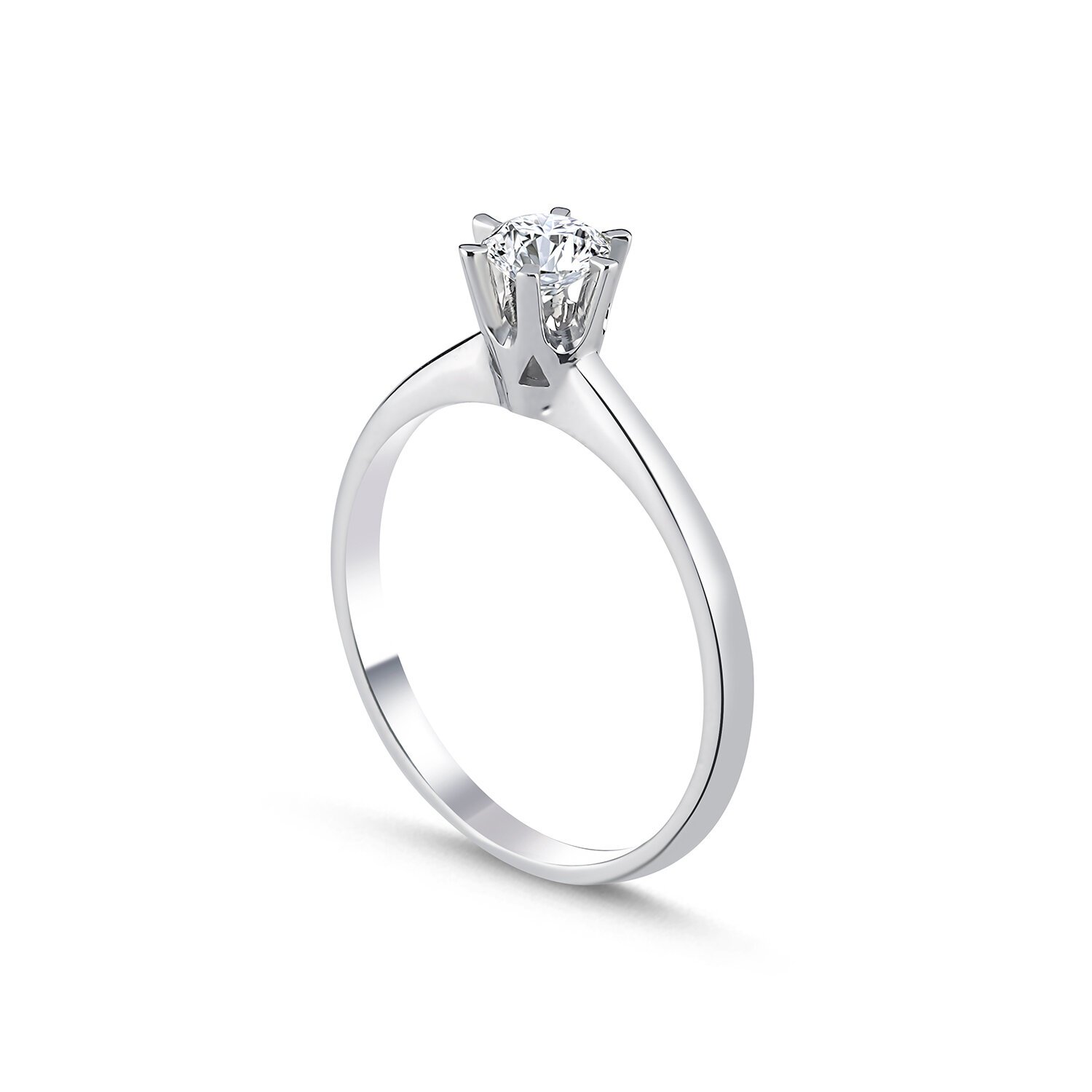 0,37 Karat Laboratuvar Pırlanta 6 Tırnak Tektaş Yüzük