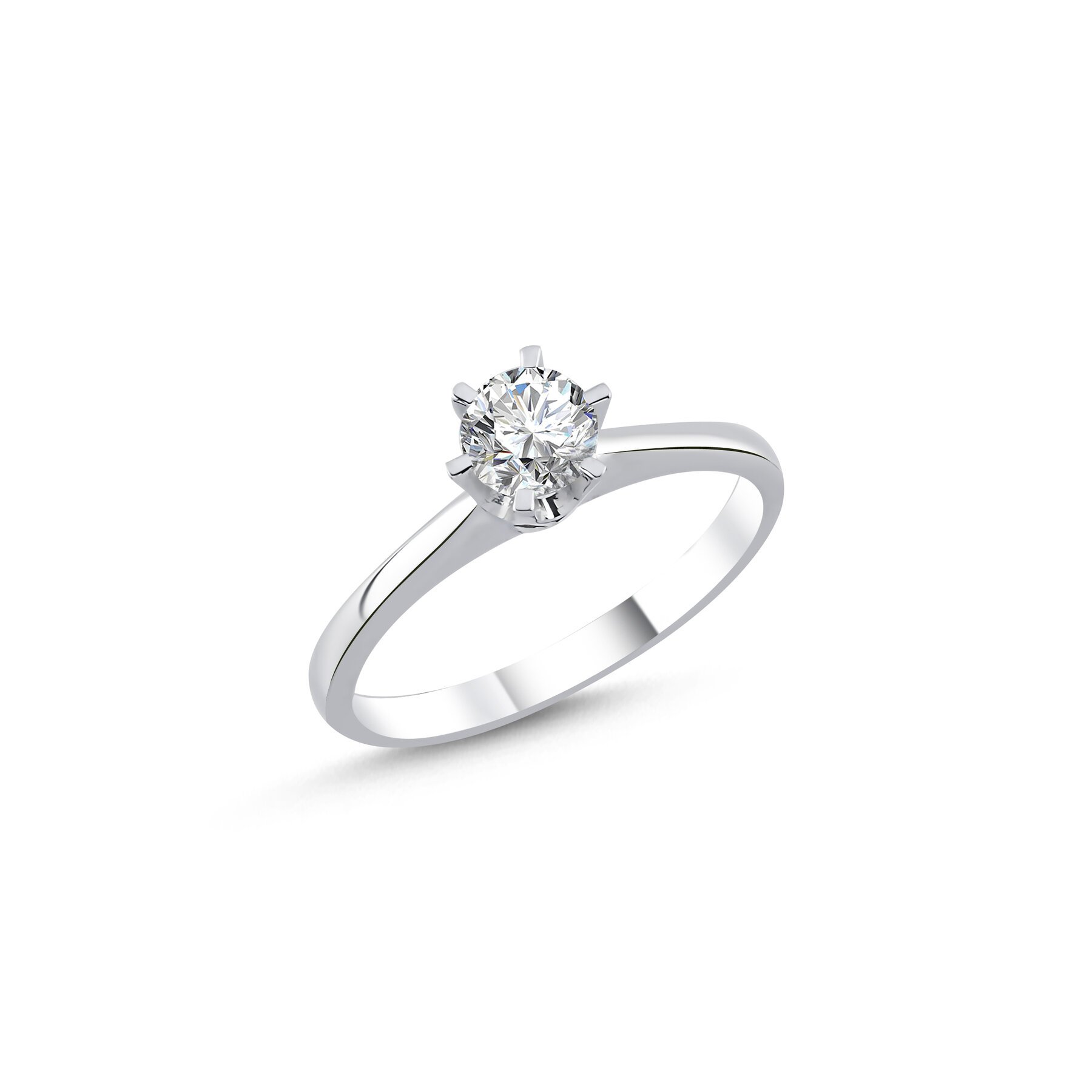 0,50 Karat Laboratuvar Pırlanta 6 Tırnak Tektaş Yüzük