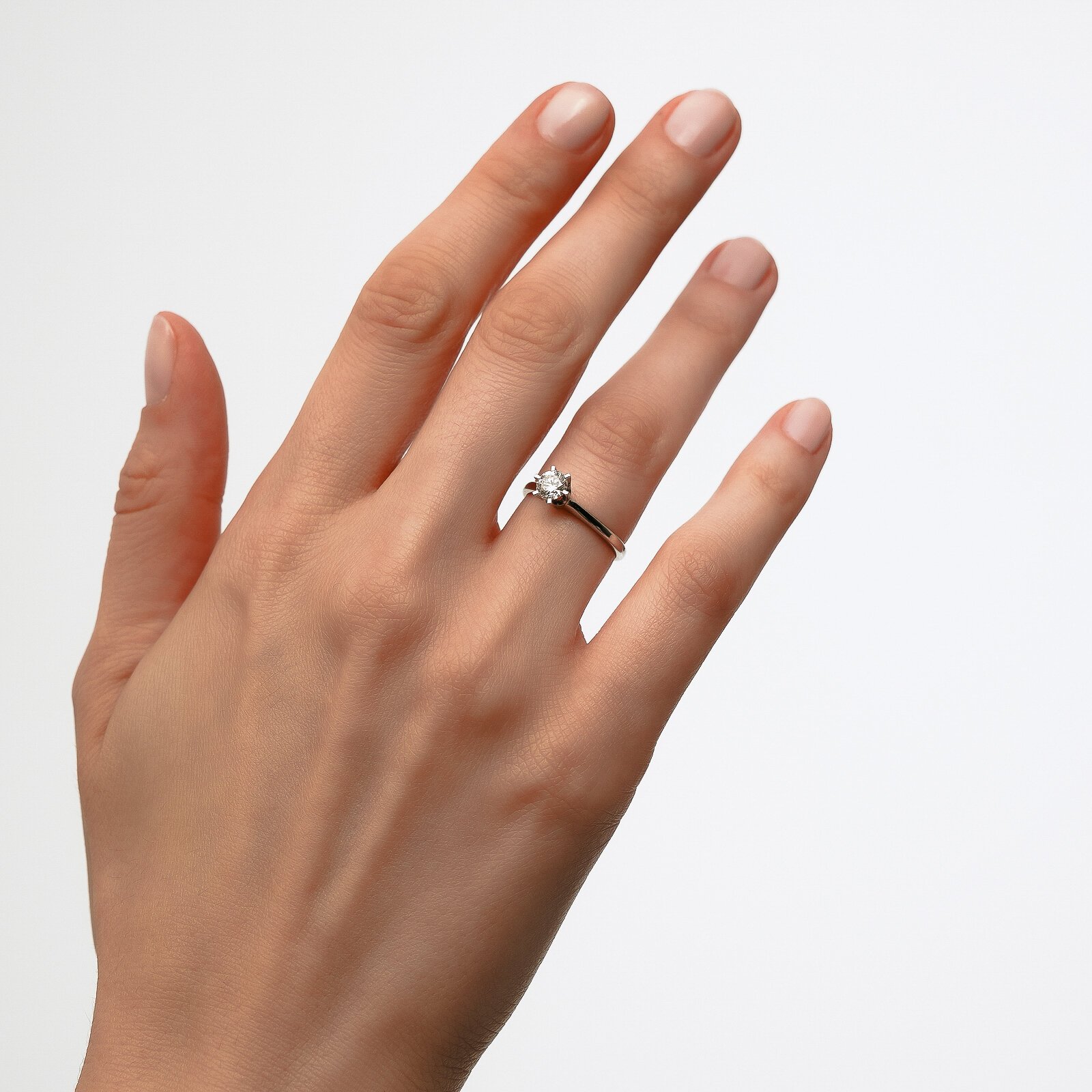 0,50 Karat Laboratuvar Pırlanta 6 Tırnak Tektaş Yüzük