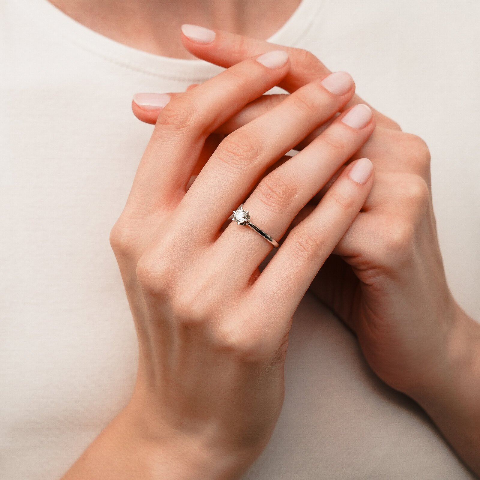 0,50 Karat Laboratuvar Pırlanta 6 Tırnak Tektaş Yüzük