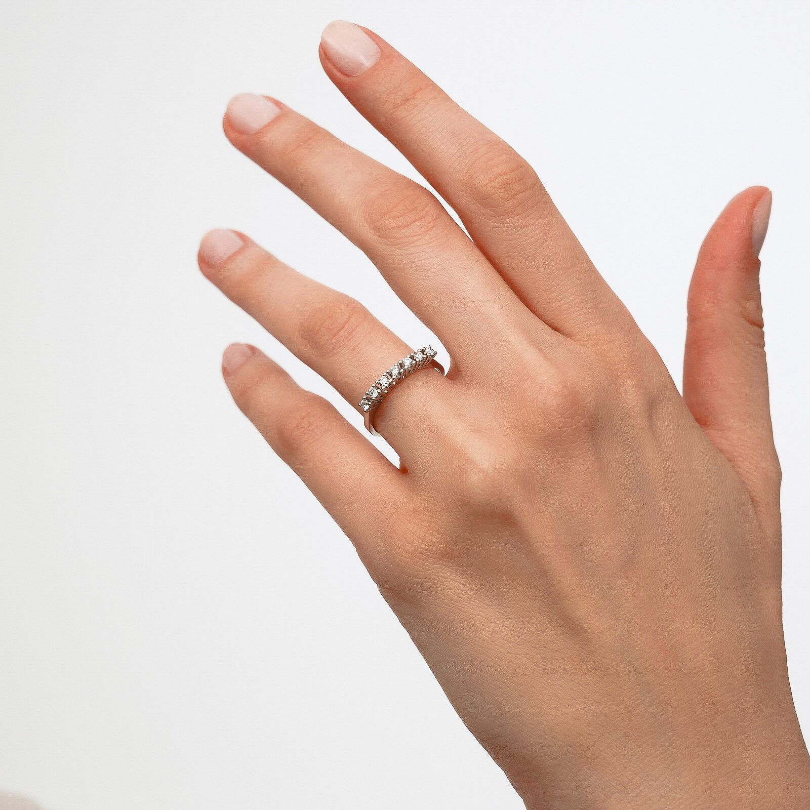 0,30 Karat Laboratuvar Pırlanta 7 Taş Alyans