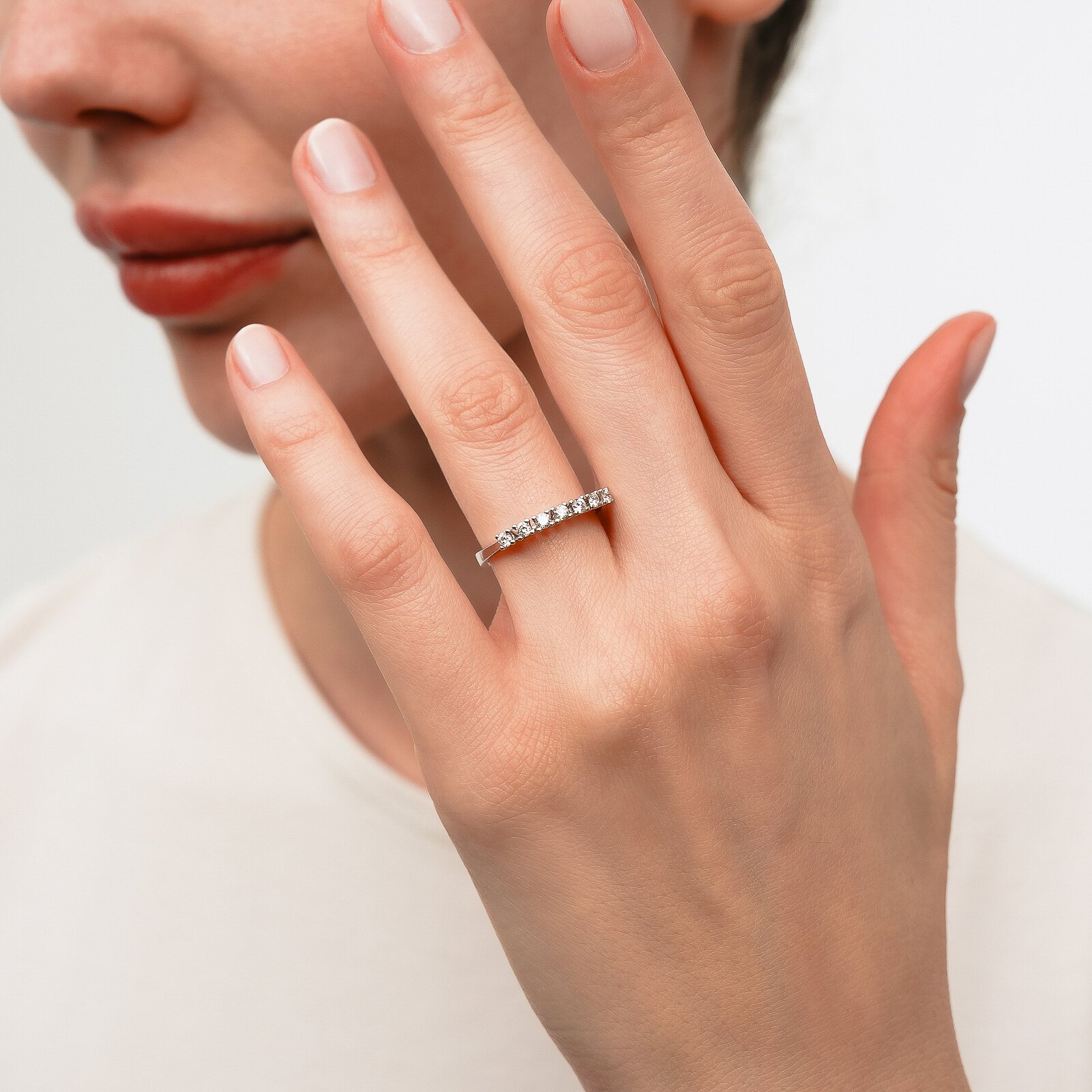 0,30 Karat Laboratuvar Pırlanta 7 Taş Alyans