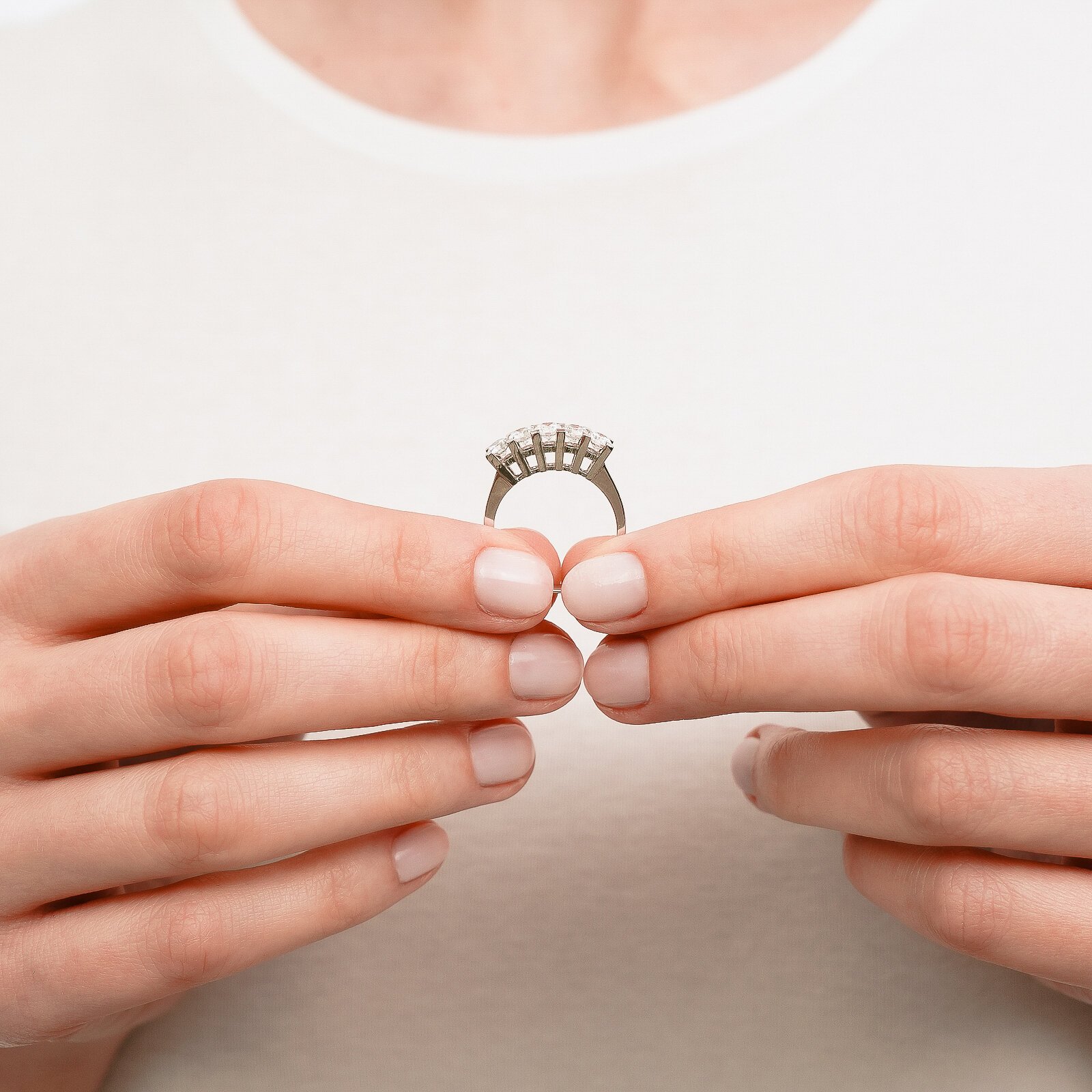 1,25 Karat Laboratuvar Pırlanta 5 Taş Alyans