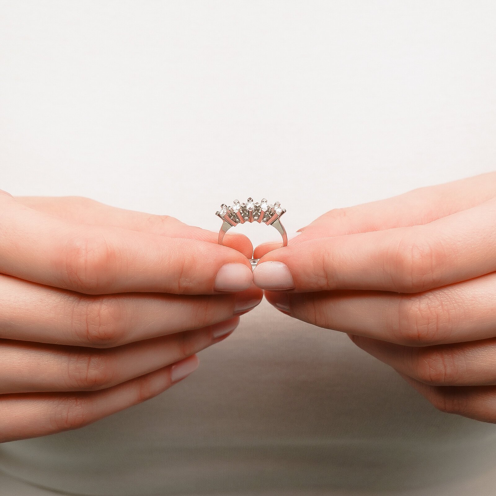 0,35 Karat Laboratuvar Pırlanta 5 Taş Alyans