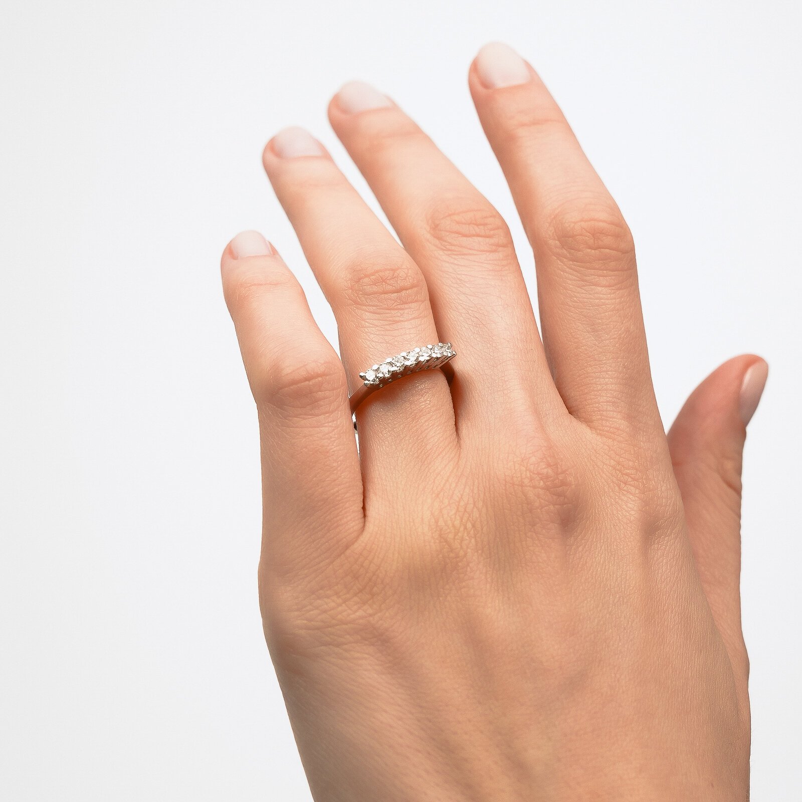 0,41 Karat Laboratuvar Pırlanta 7 Taş Alyans