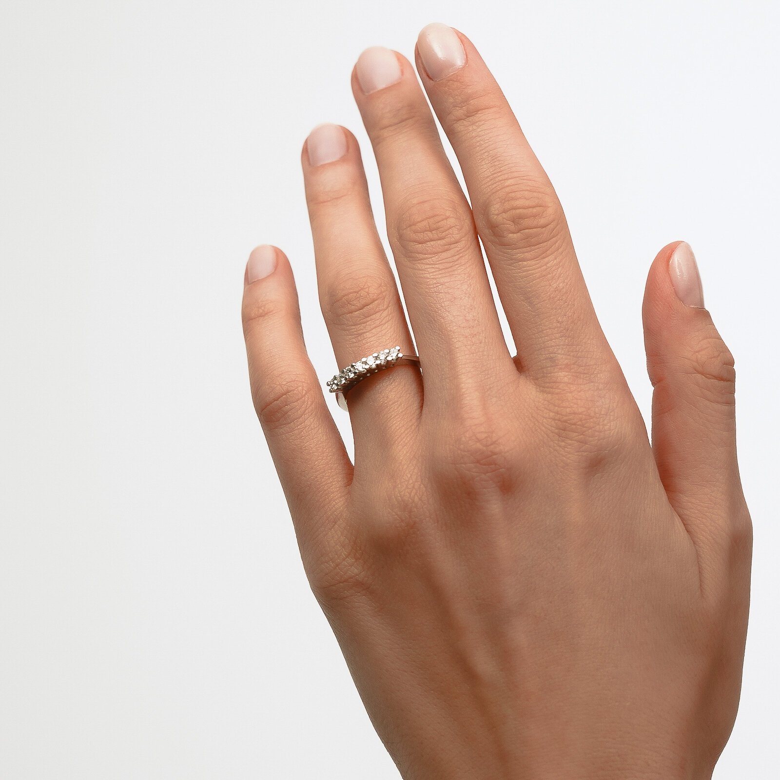 0,41 Karat Laboratuvar Pırlanta 7 Taş Alyans