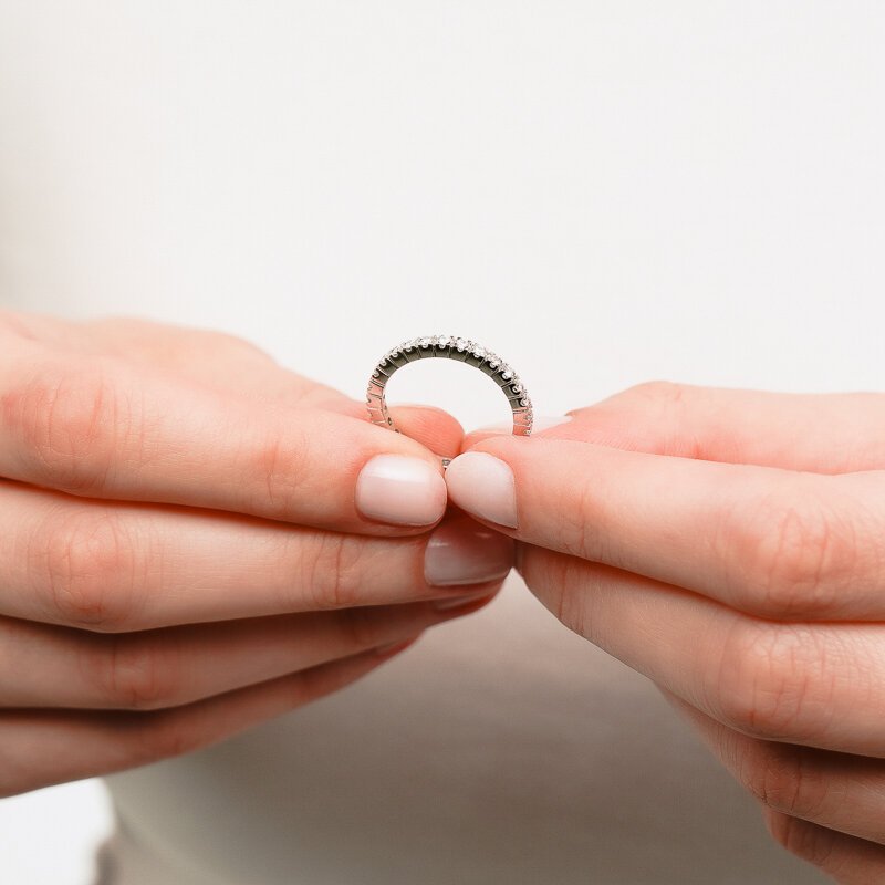 0,62 Karat Laboratuvar Pırlanta Tam Tur Alyans