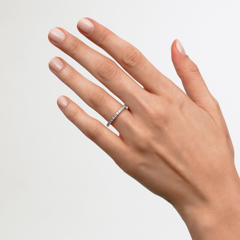 0,62 Karat Laboratuvar Pırlanta Tam Tur Alyans