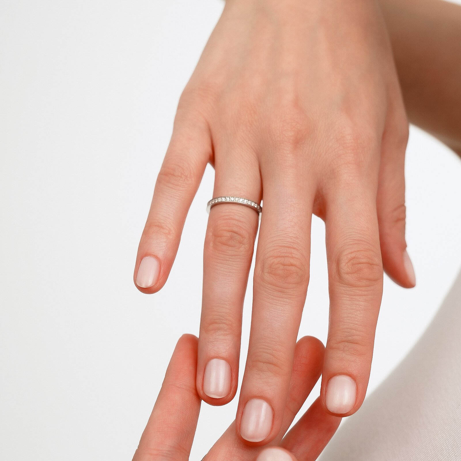 0,35 Karat Laboratuvar Pırlanta Tam Tur Alyans