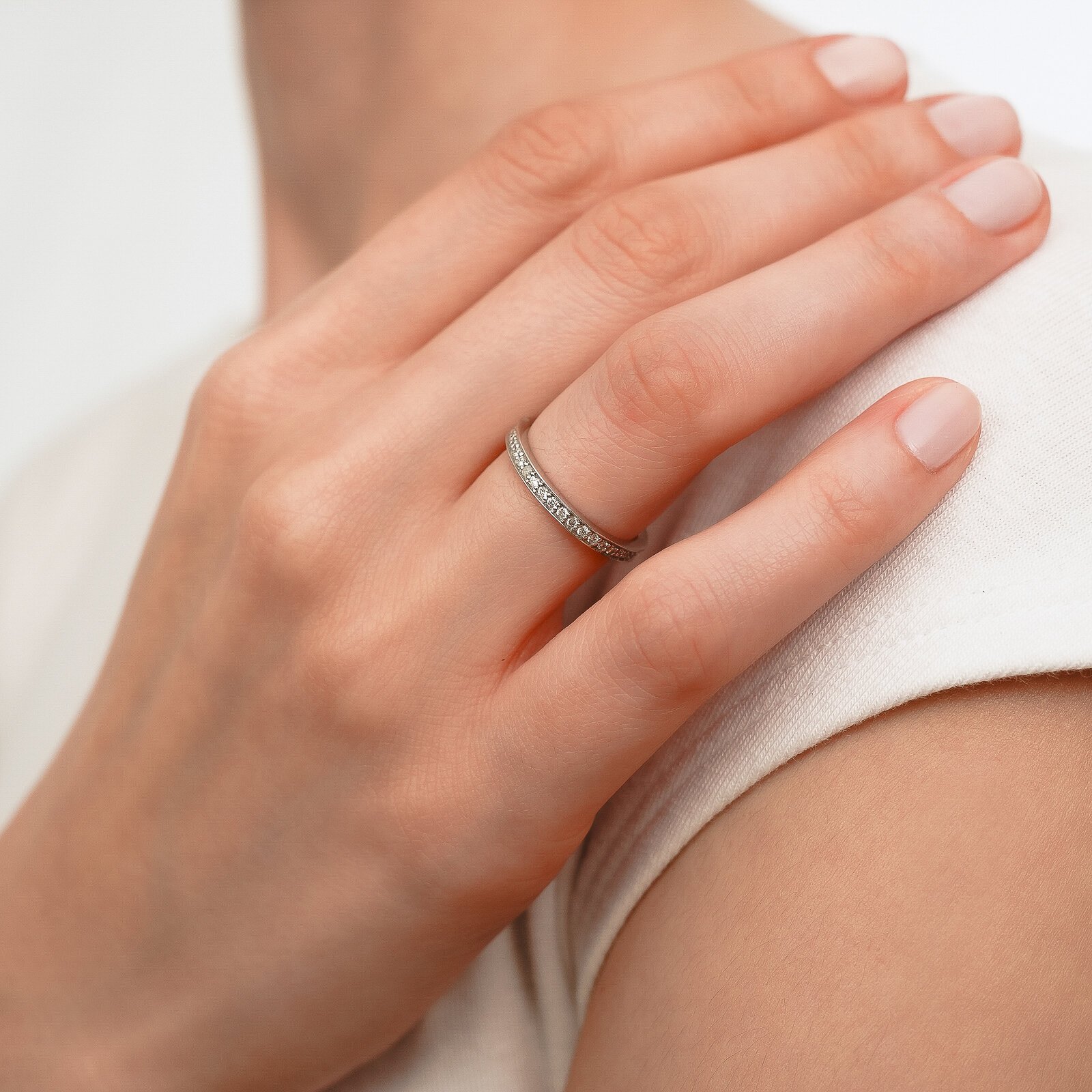 0,35 Karat Laboratuvar Pırlanta Tam Tur Alyans