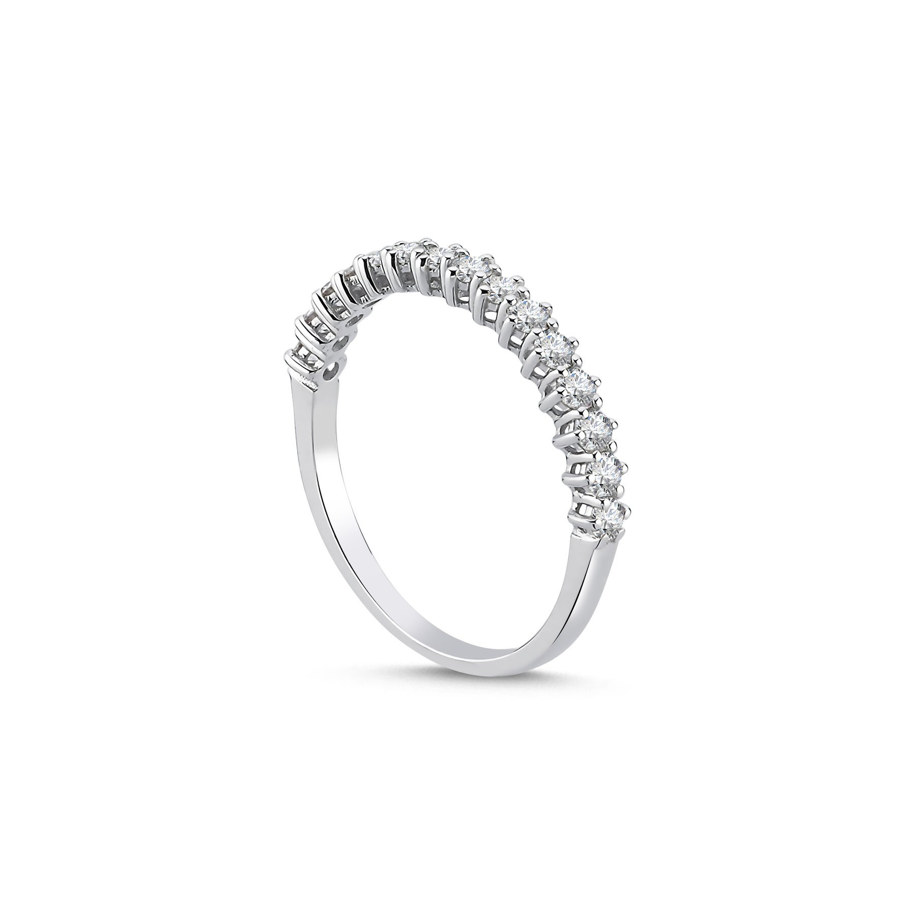 0,50 Karat Laboratuvar Pırlanta Yarım Tur Alyans 