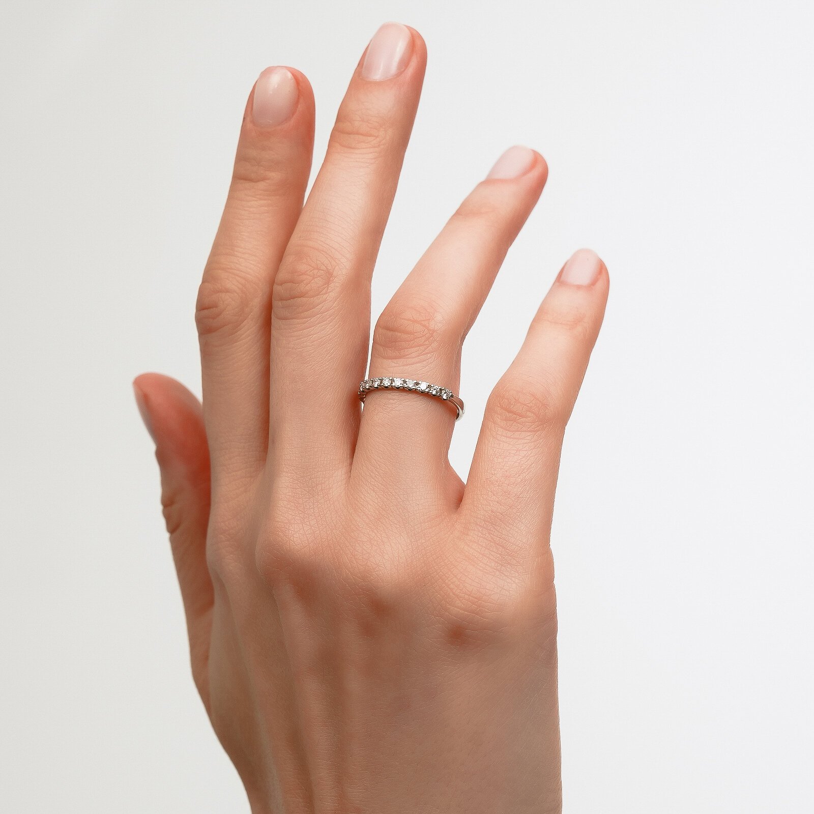 0,40 Karat Laboratuvar Pırlanta Yarım Tur Alyans