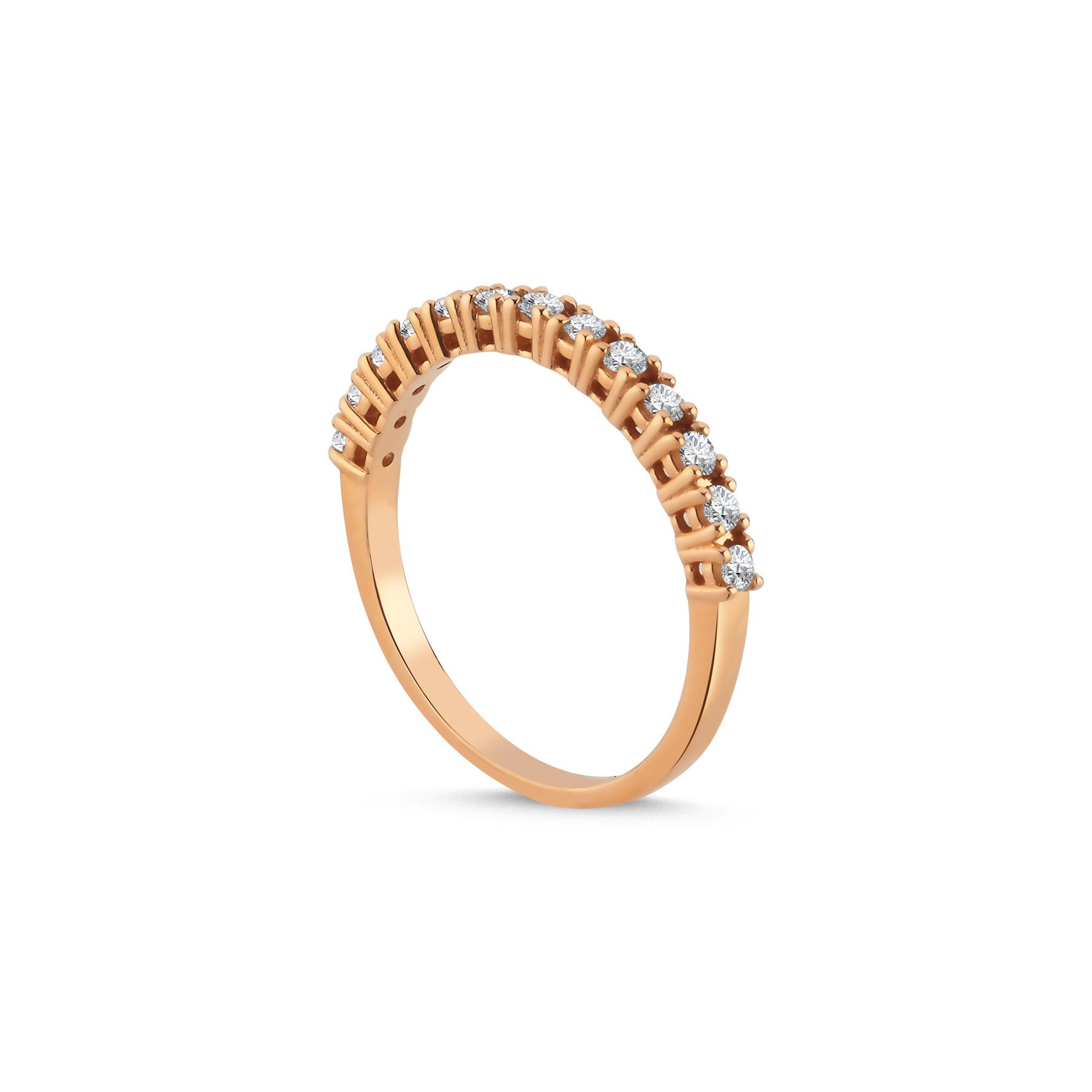 0,29 Karat Laboratuvar Pırlanta Yarım Tur Alyans