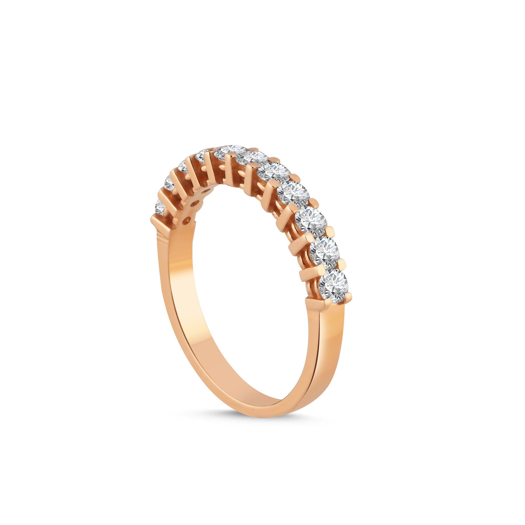 0,80 Karat Laboratuvar Pırlanta Yarım Tur Alyans