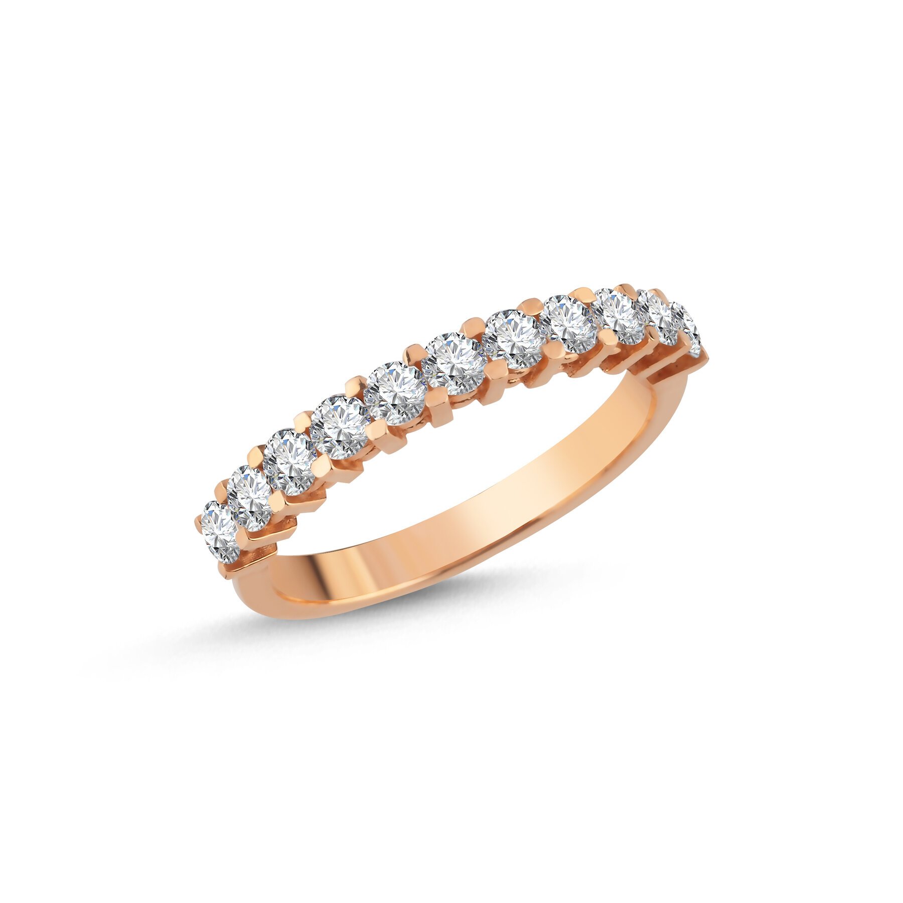 0,80 Karat Laboratuvar Pırlanta Yarım Tur Alyans