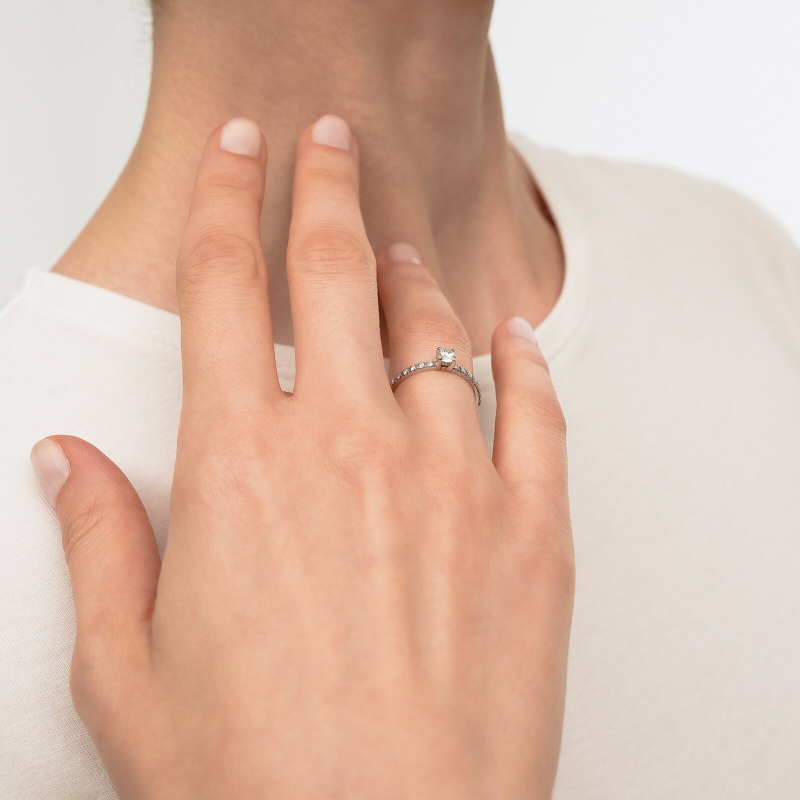 0,35 Karat Laboratuvar Pırlanta Tektaş Yüzük