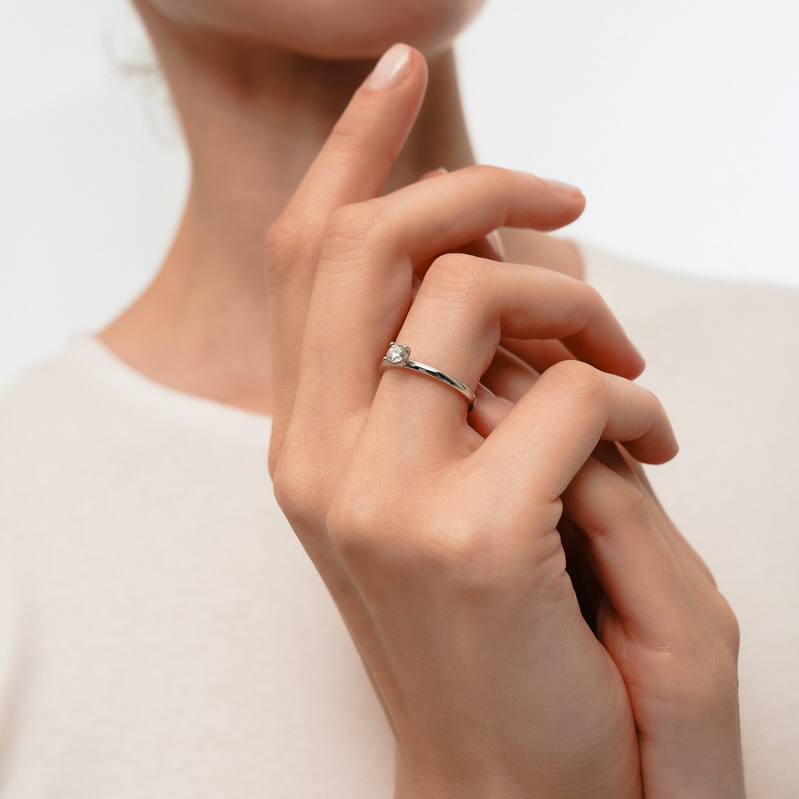 0,24 Karat Laboratuvar Pırlanta Tektaş Yüzük