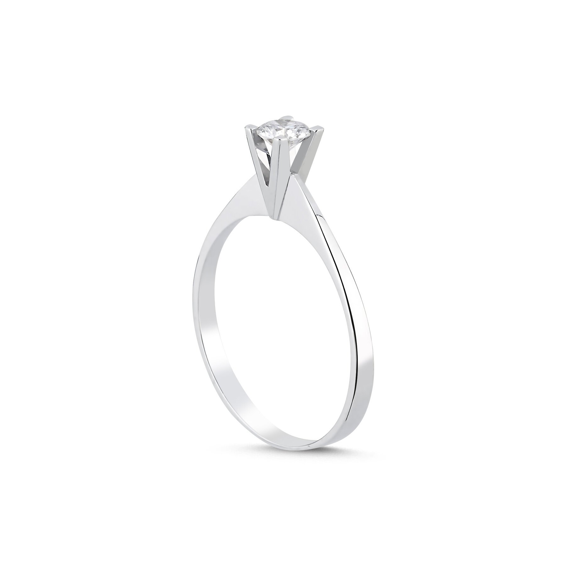 0,23 Karat Laboratuvar Pırlanta V Tektaş Yüzük