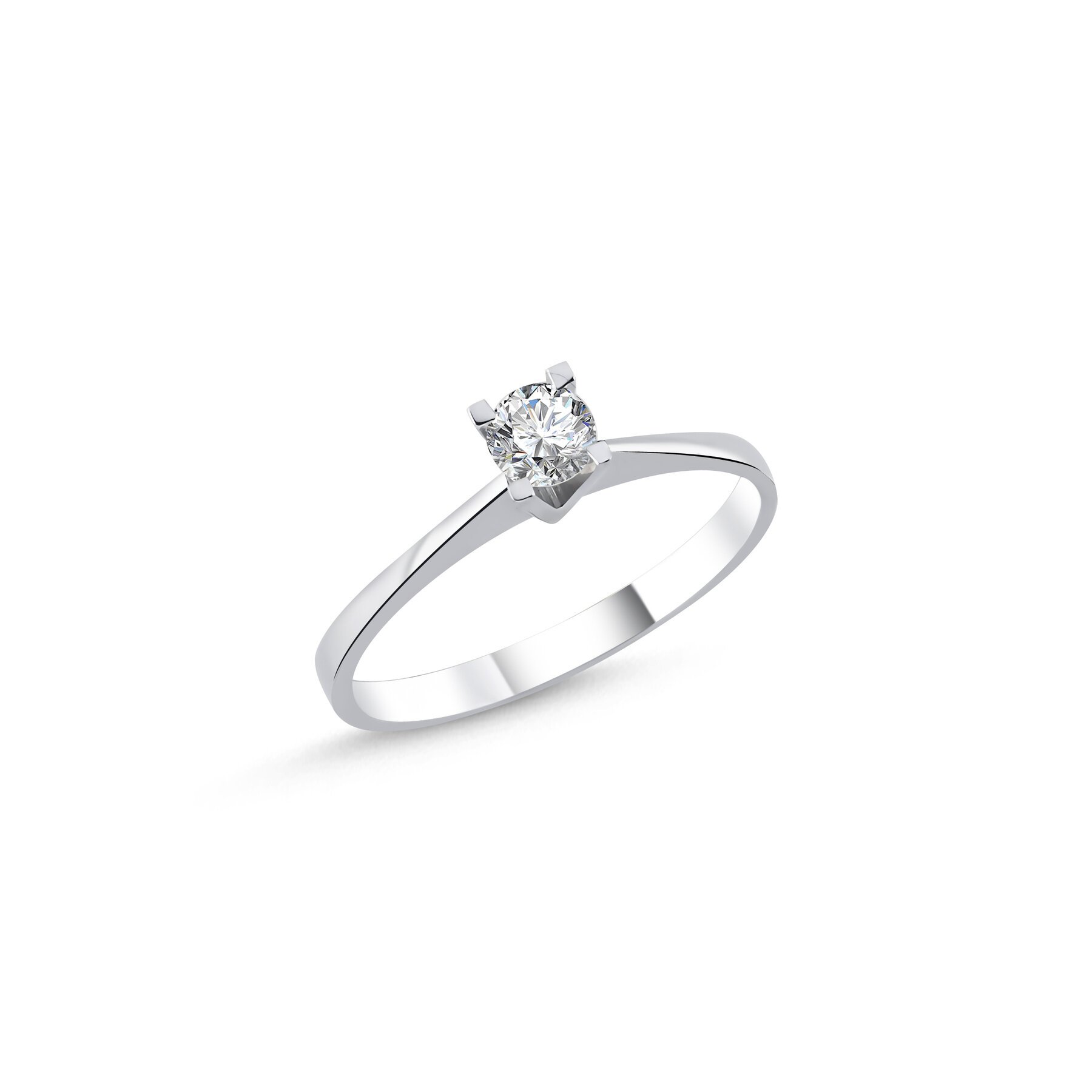 0,23 Karat Laboratuvar Pırlanta V Tektaş Yüzük