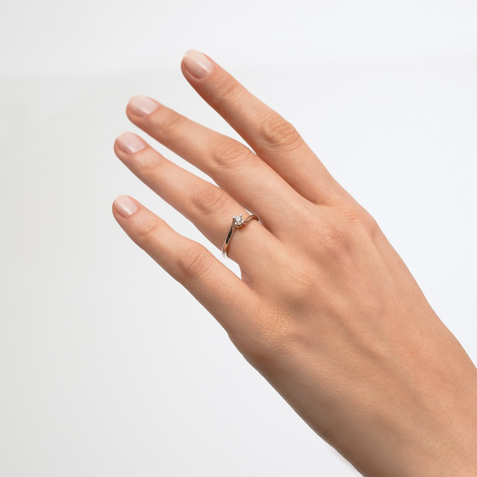 0,12 Karat Laboratuvar Pırlanta Tektaş Yüzük