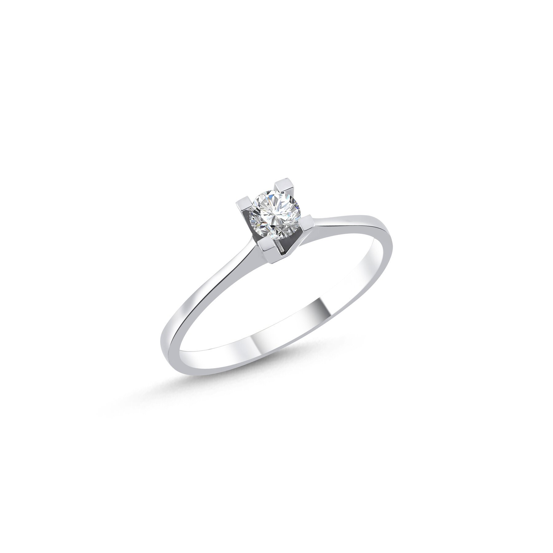 0,20 Karat Laboratuvar Pırlanta V Tektaş Yüzük