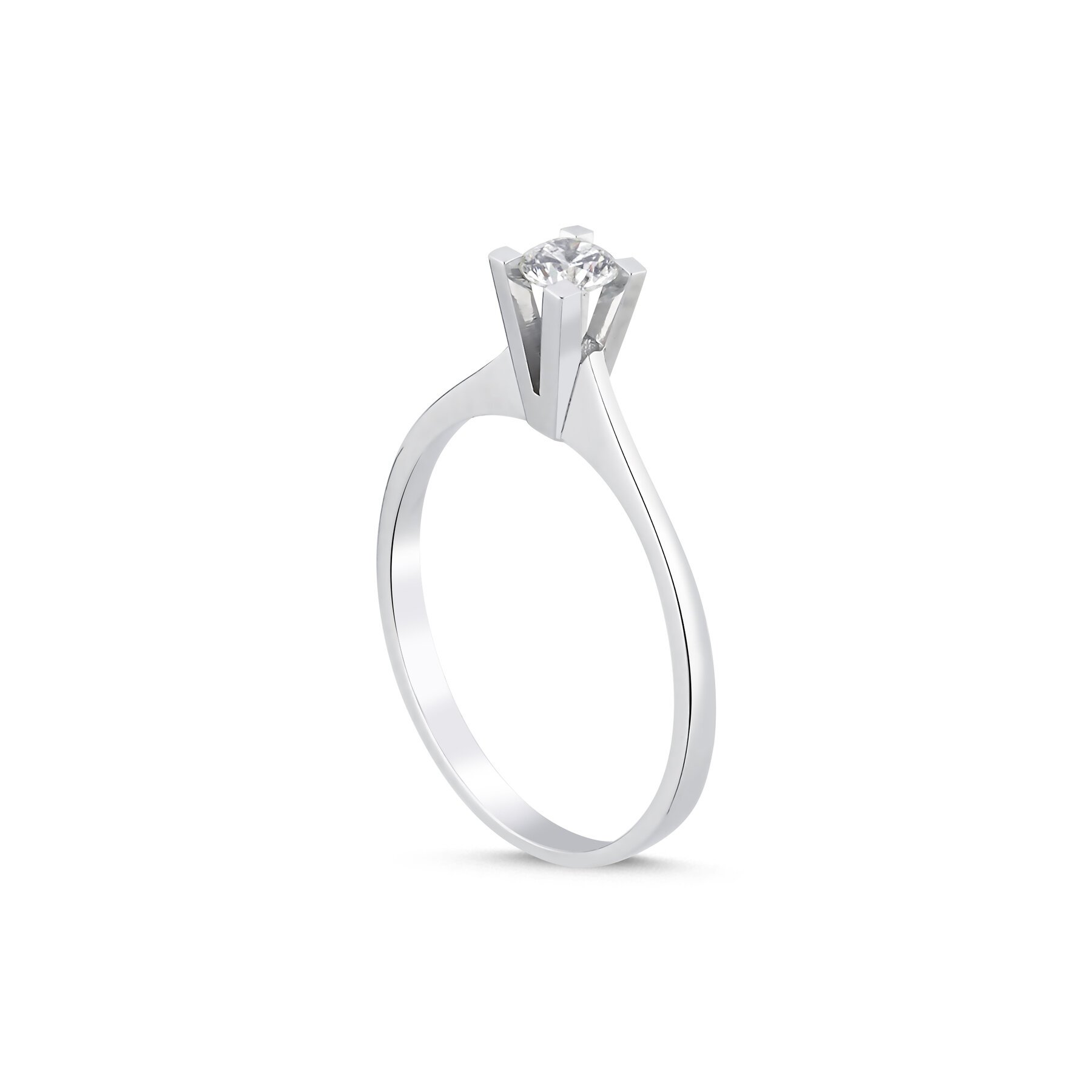 0,20 Karat Laboratuvar Pırlanta V Tektaş Yüzük