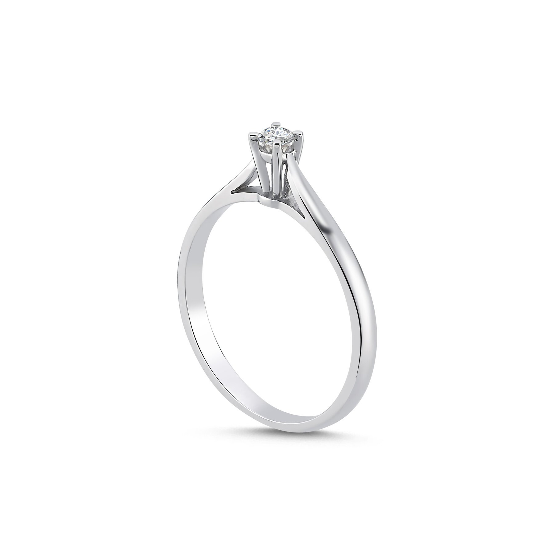 0,12 Karat Laboratuvar Pırlanta Tektaş Yüzük