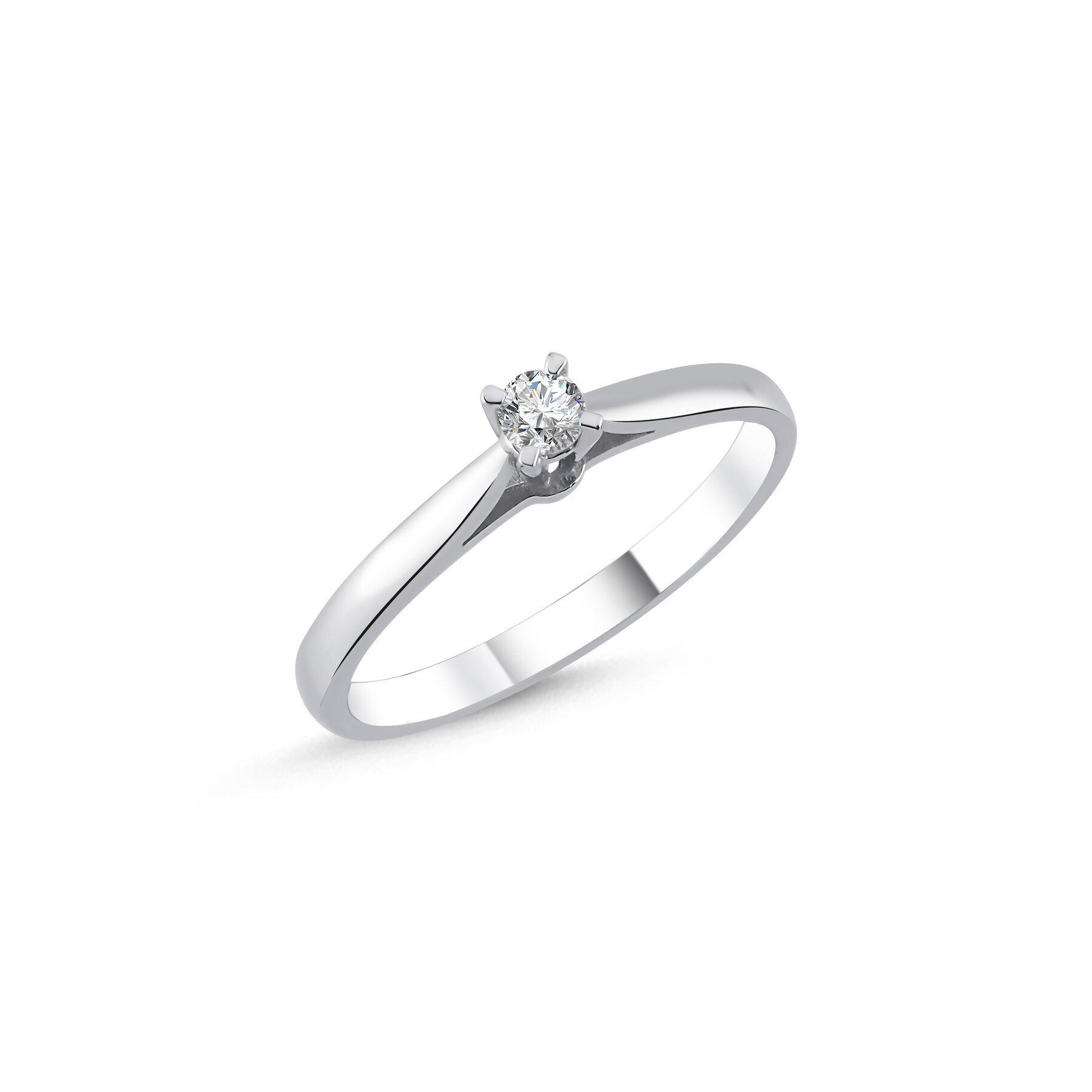 0,12 Karat Laboratuvar Pırlanta Tektaş Yüzük