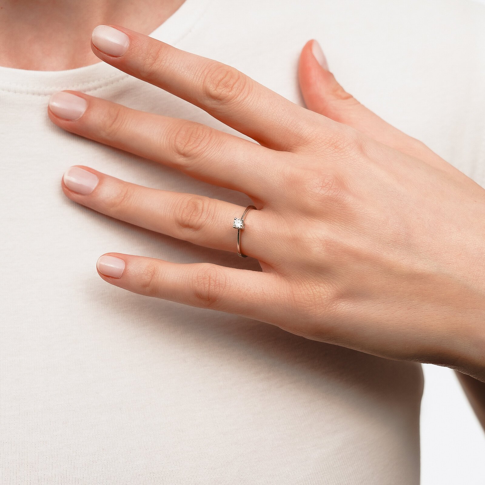 0,20 Karat Laboratuvar Pırlanta  Tektaş Yüzük