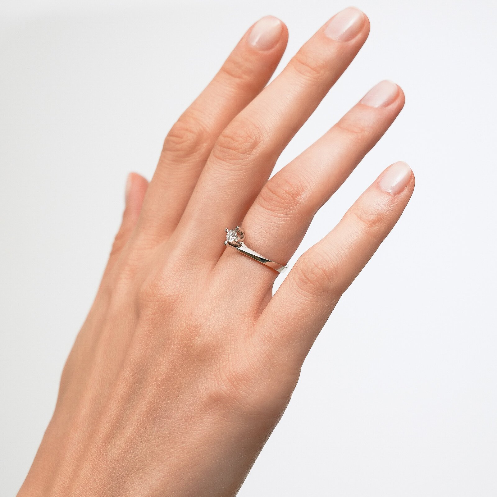 0,23 Karat Laboratuvar Pırlanta Tektaş Yüzük