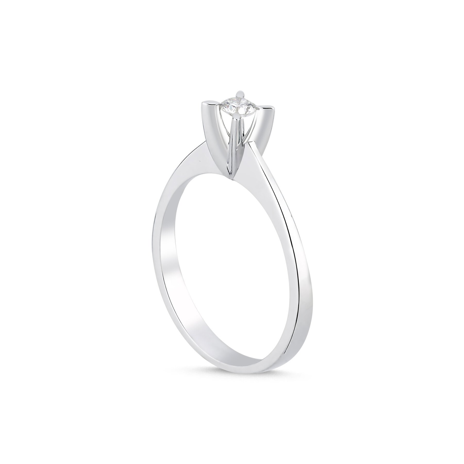 0,15 Karat Laboratuvar Pırlanta Badem Tırnak Tektaş Yüzük