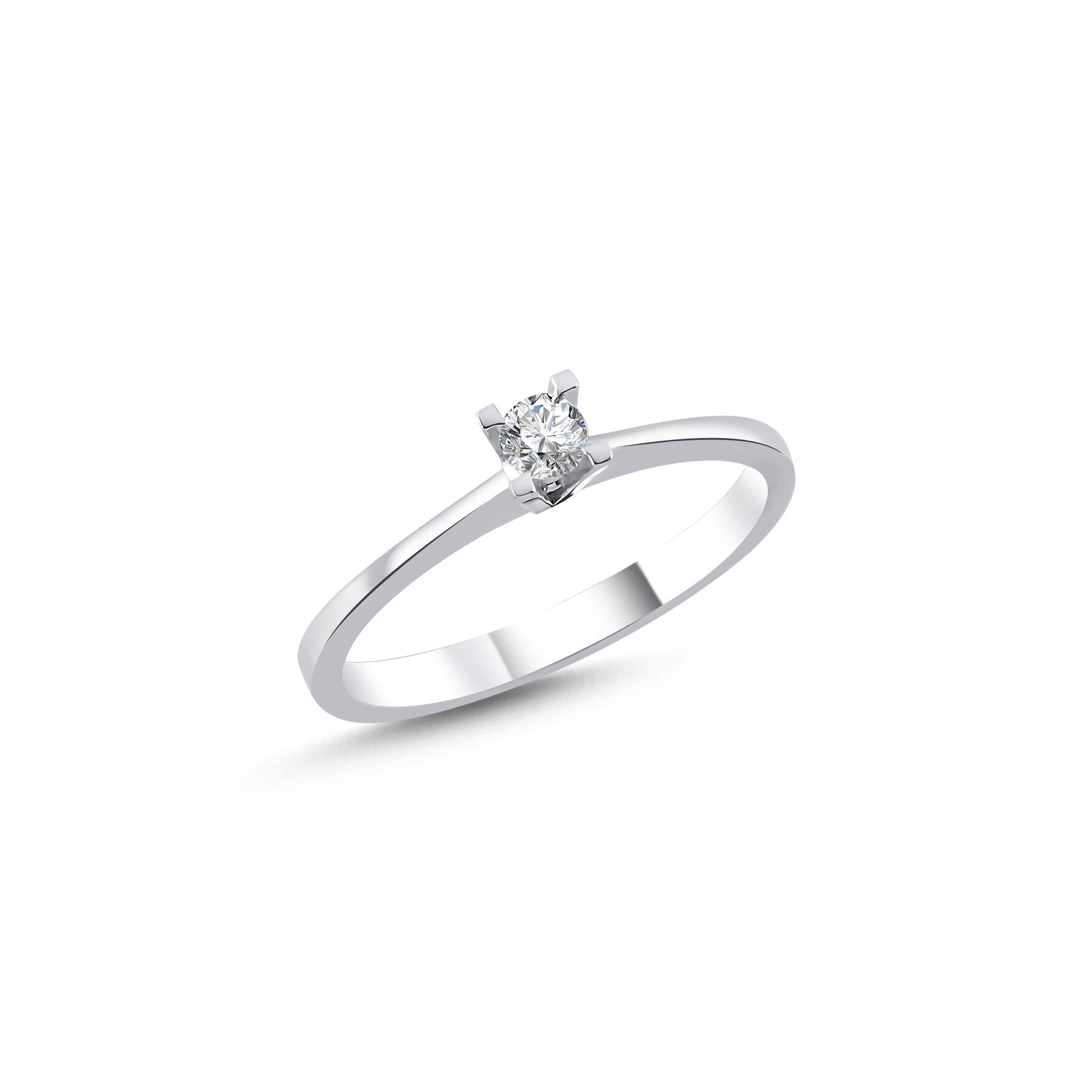 0,12 Karat Laboratuvar Pırlanta V Tektaş Yüzük