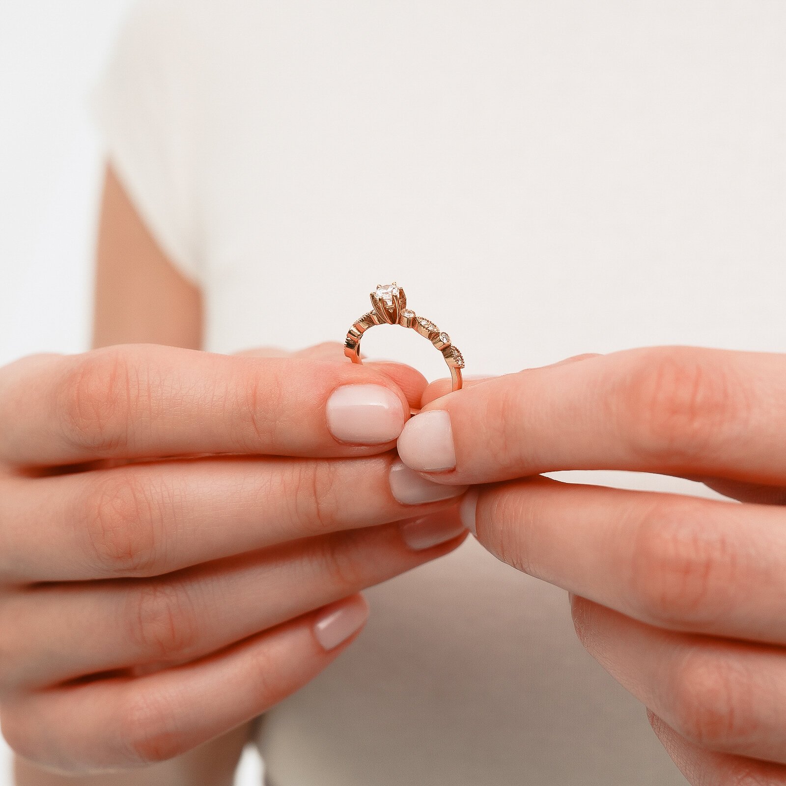 0,41 Karat Laboratuvar Pırlanta Tektaş Yüzük