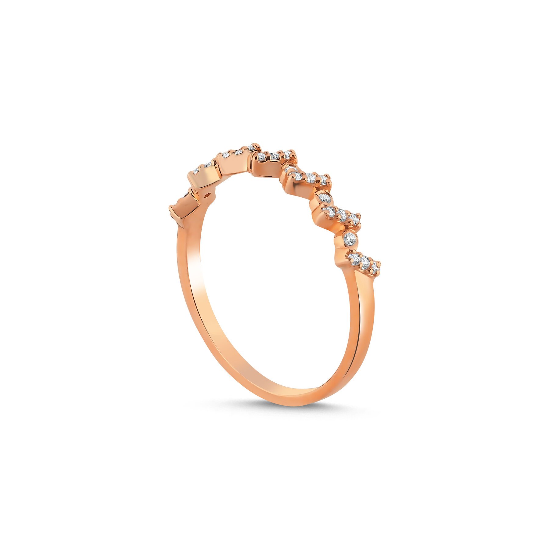 0,20 Karat Laboratuvar Pırlanta Zigzag Yüzük