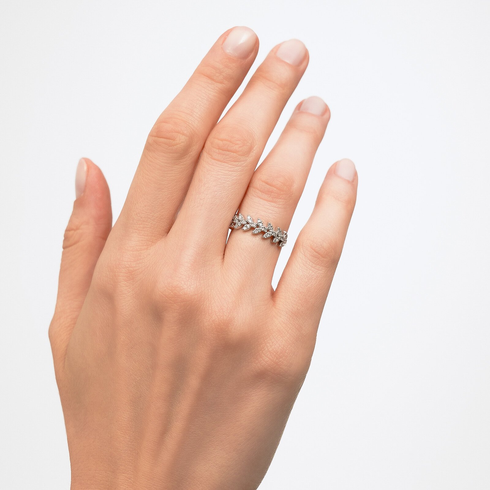 0,35 Karat Laboratuvar Pırlanta Yaprak Taşlı Yüzük