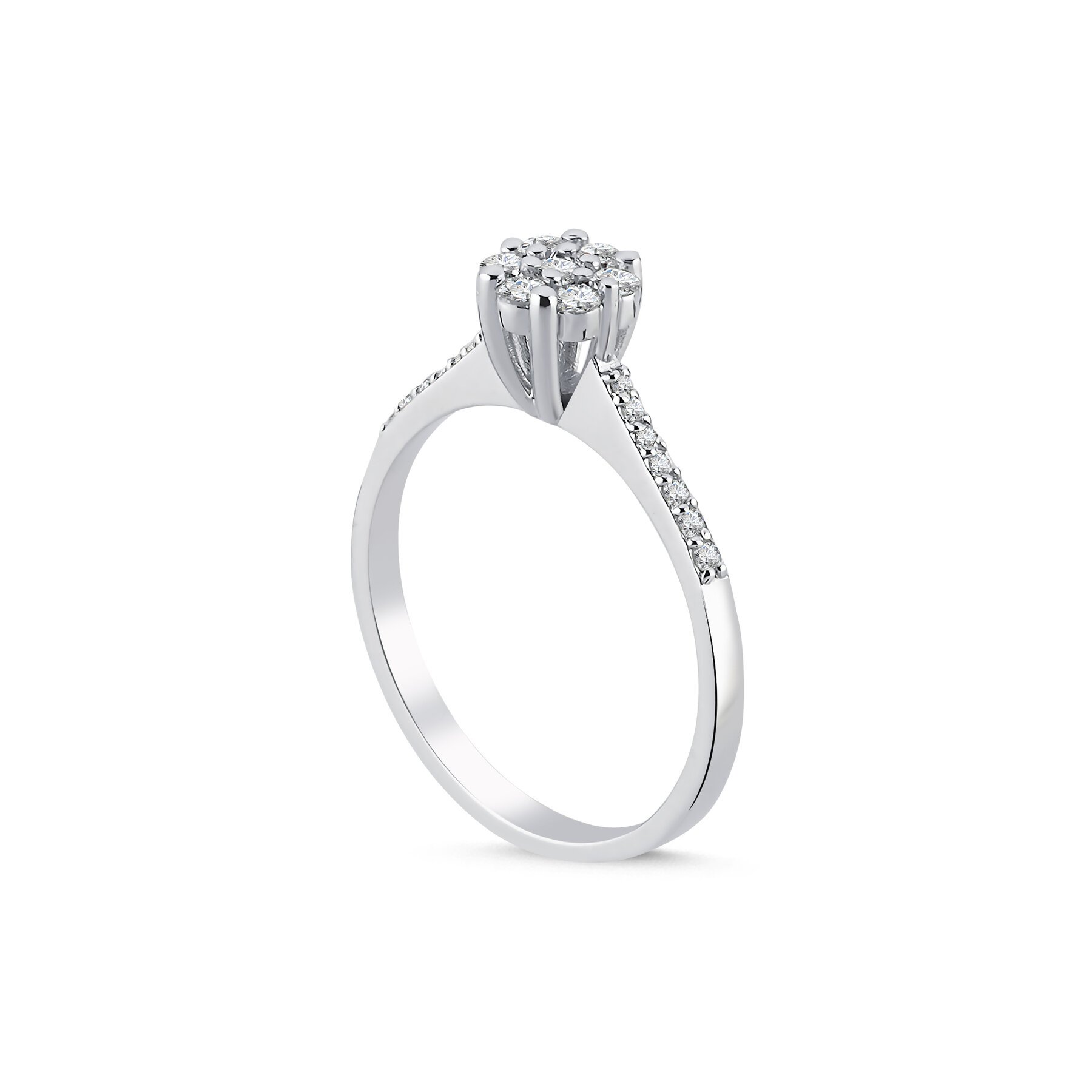 0,34 Karat Laboratuvar Pırlanta Koronet Tektaş Yüzük