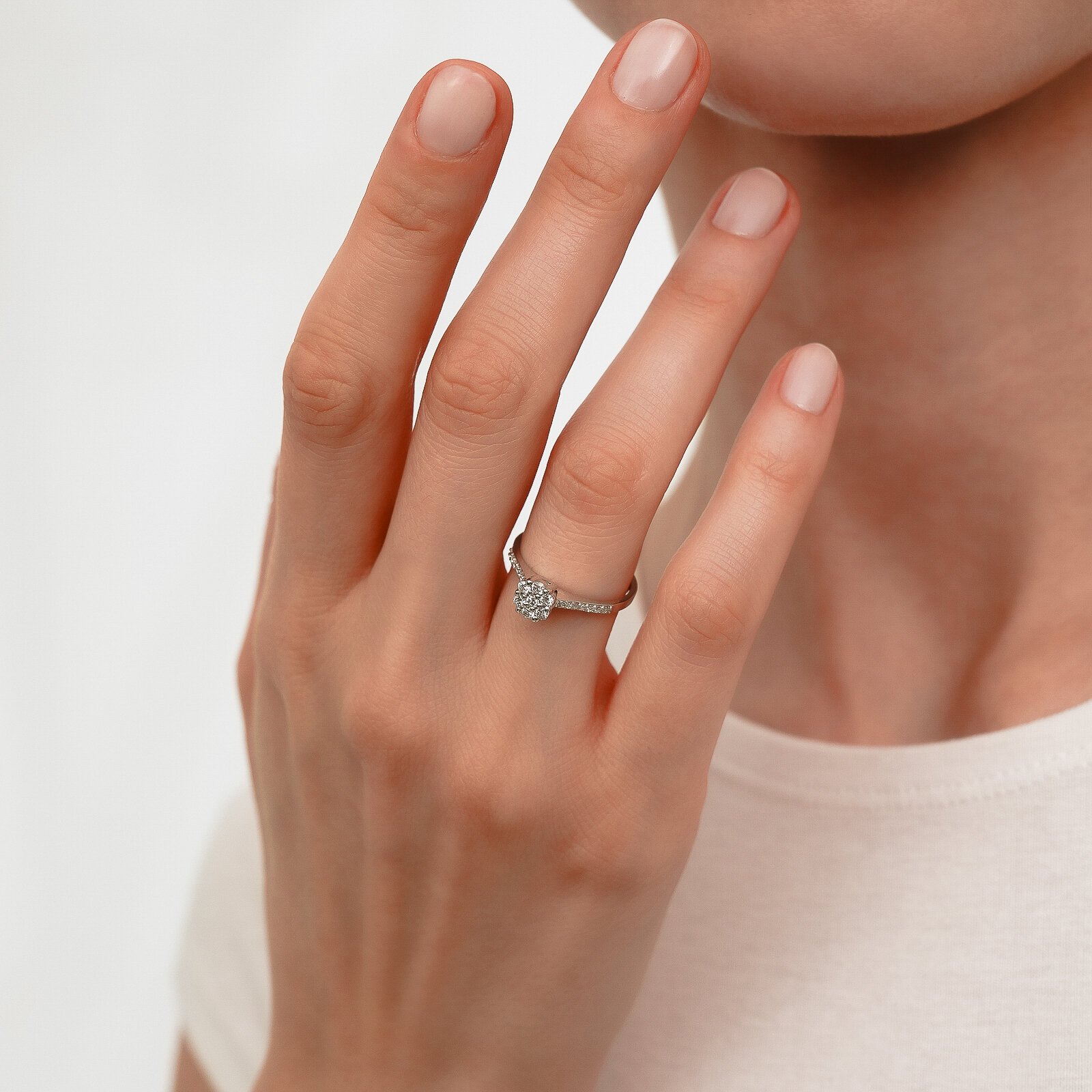 0,34 Karat Laboratuvar Pırlanta Koronet Tektaş Yüzük