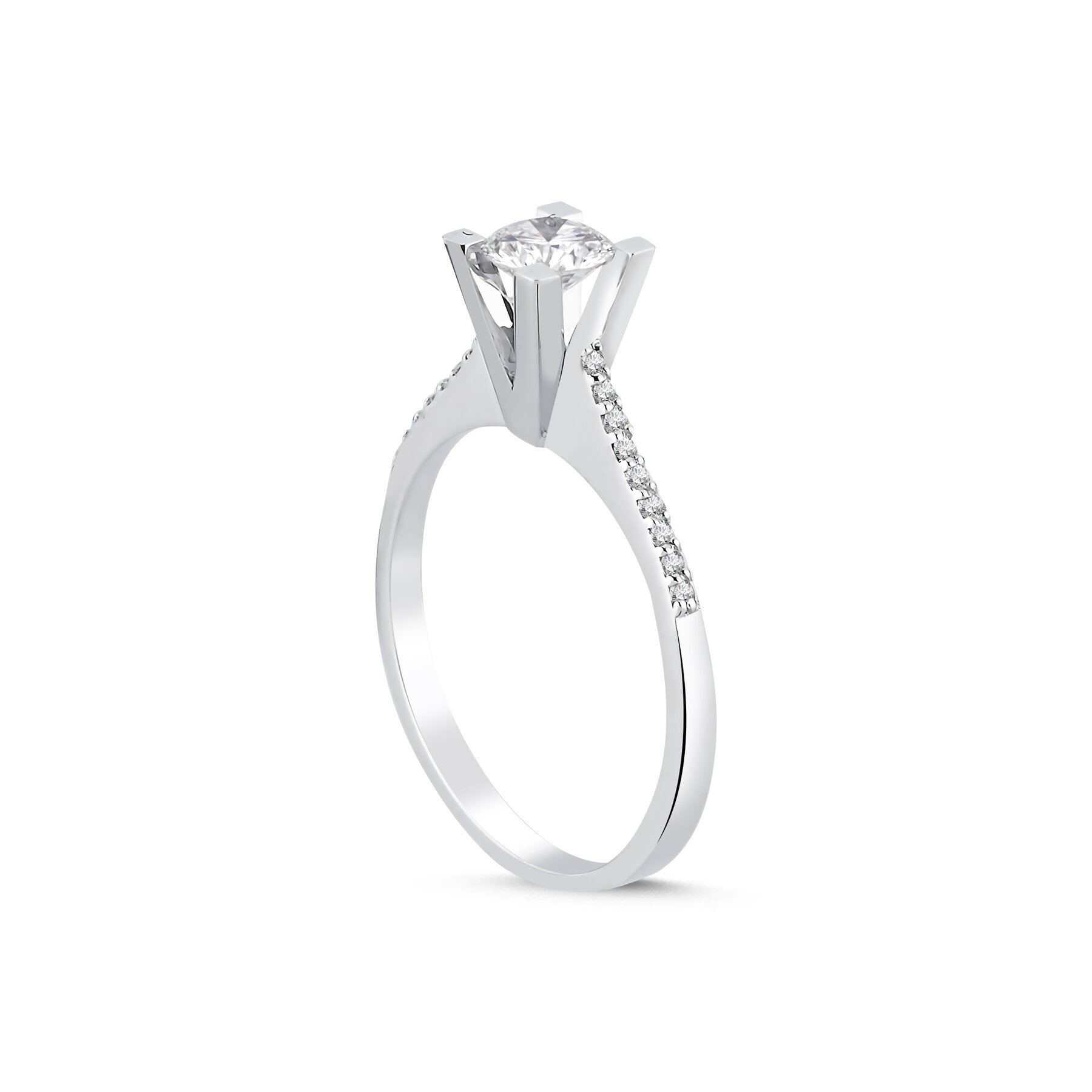 0,58 Karat Laboratuvar Pırlanta Tektaş Yüzük