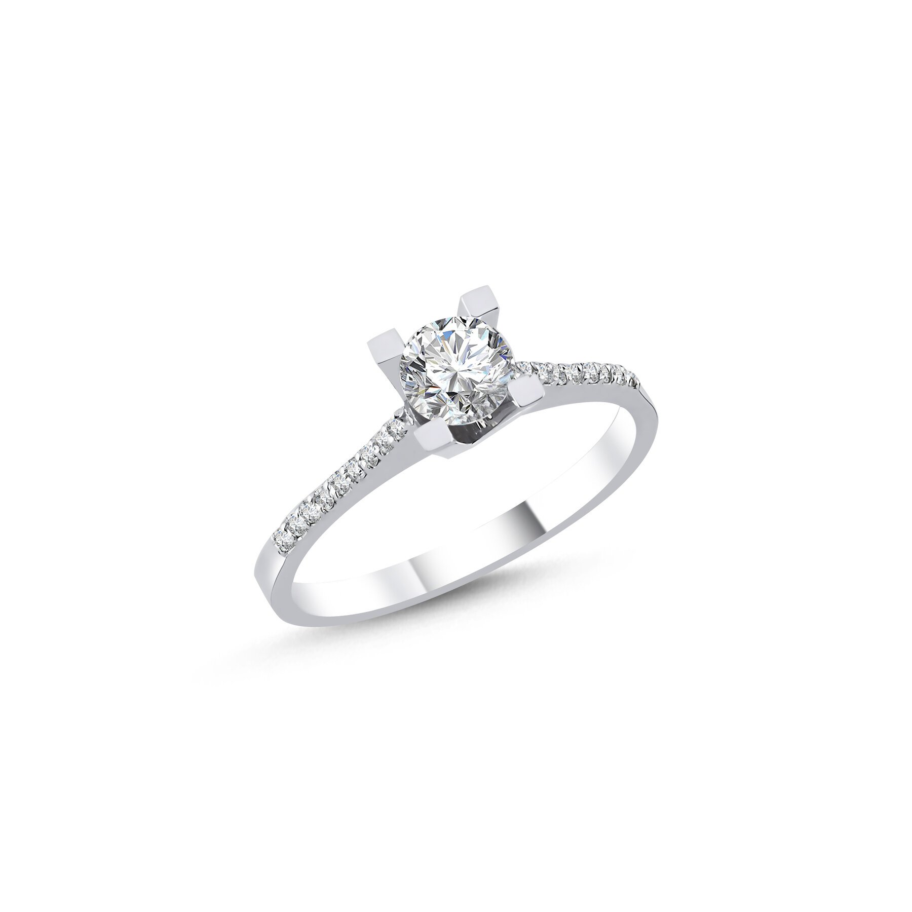 0,58 Karat Laboratuvar Pırlanta Tektaş Yüzük