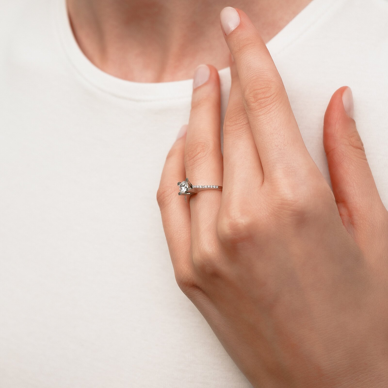 0,58 Karat Laboratuvar Pırlanta Tektaş Yüzük