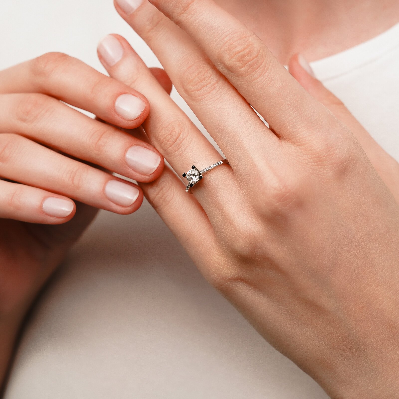 0,58 Karat Laboratuvar Pırlanta Tektaş Yüzük