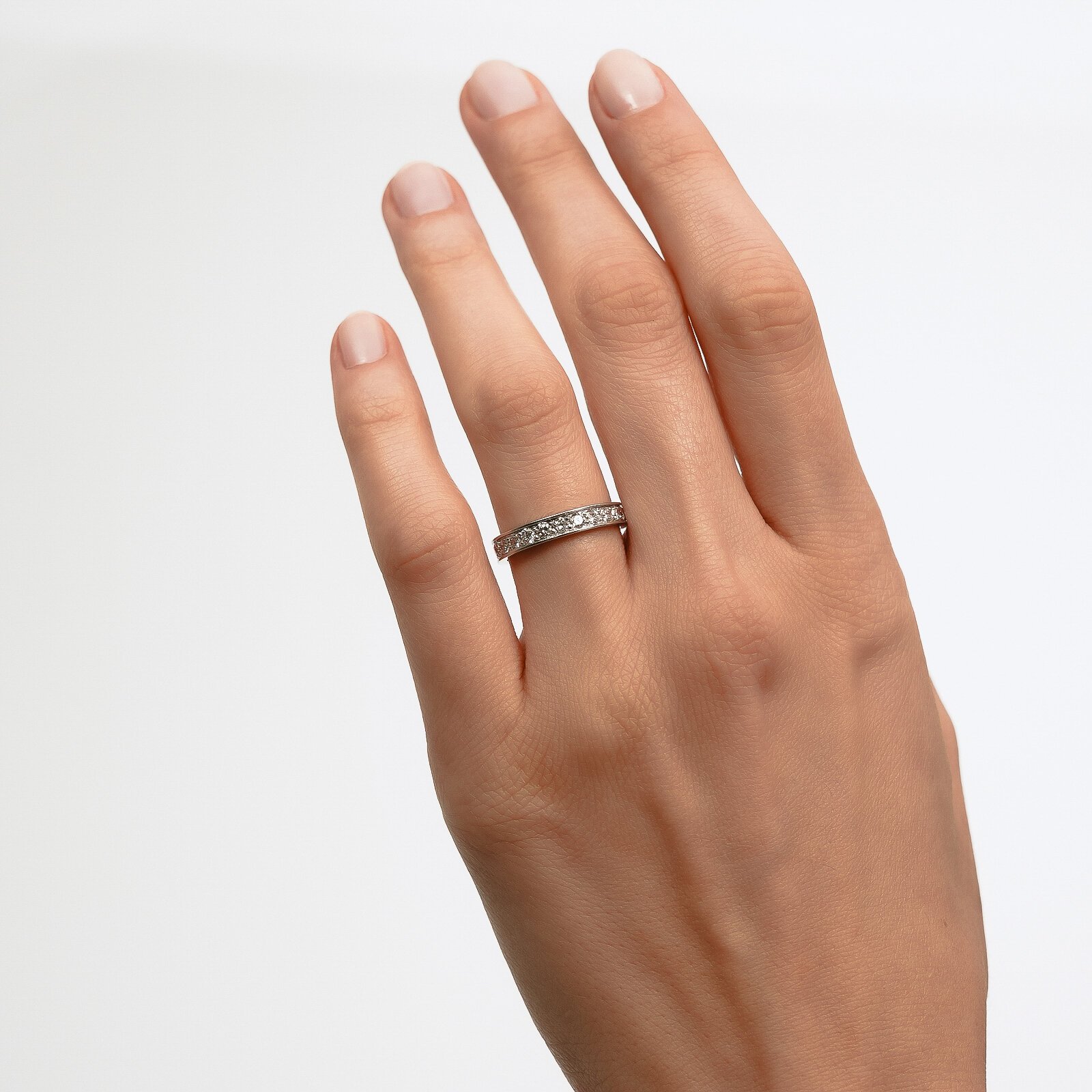 1,12 Karat Laboratuvar Pırlanta Tam Tur Alyans